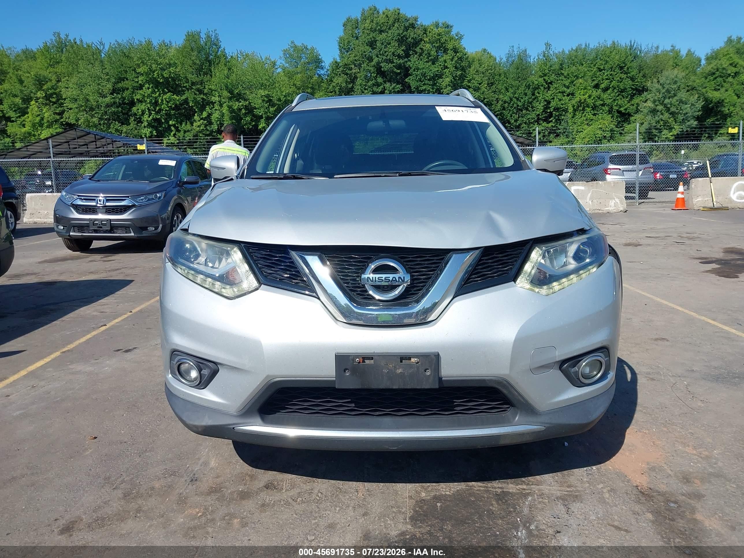 2015 Nissan Rogue Sl Silver vin: 5N1AT2MV0FC769873