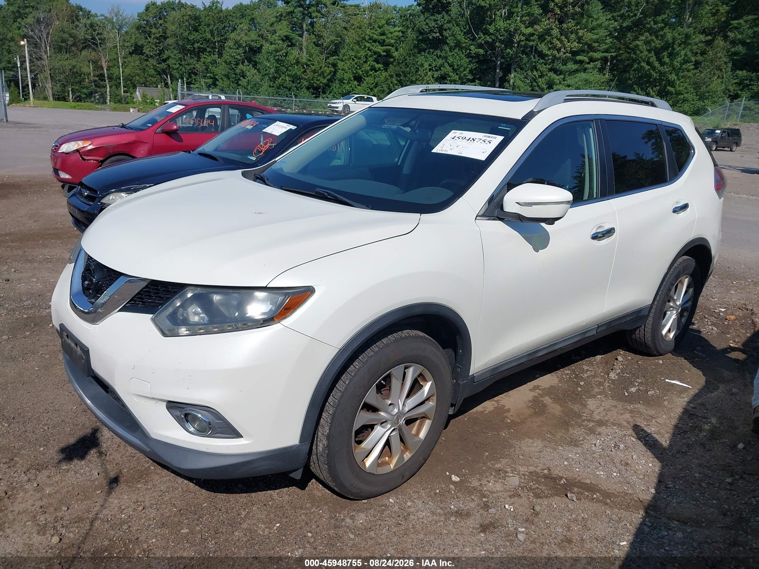 2015 Nissan Rogue Sv White vin: 5N1AT2MV0FC779092