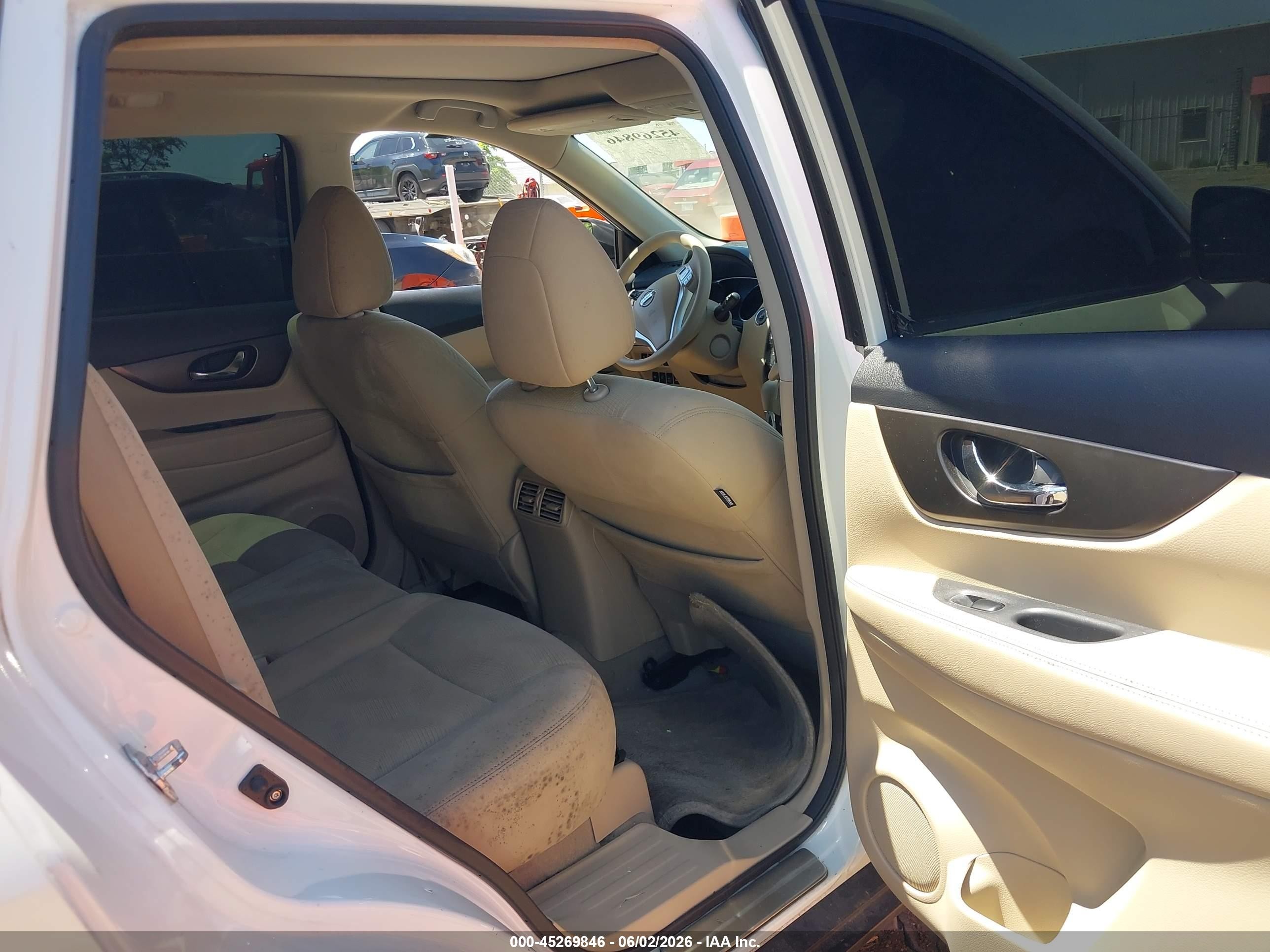 2015 Nissan Rogue Sv White vin: 5N1AT2MV0FC780498