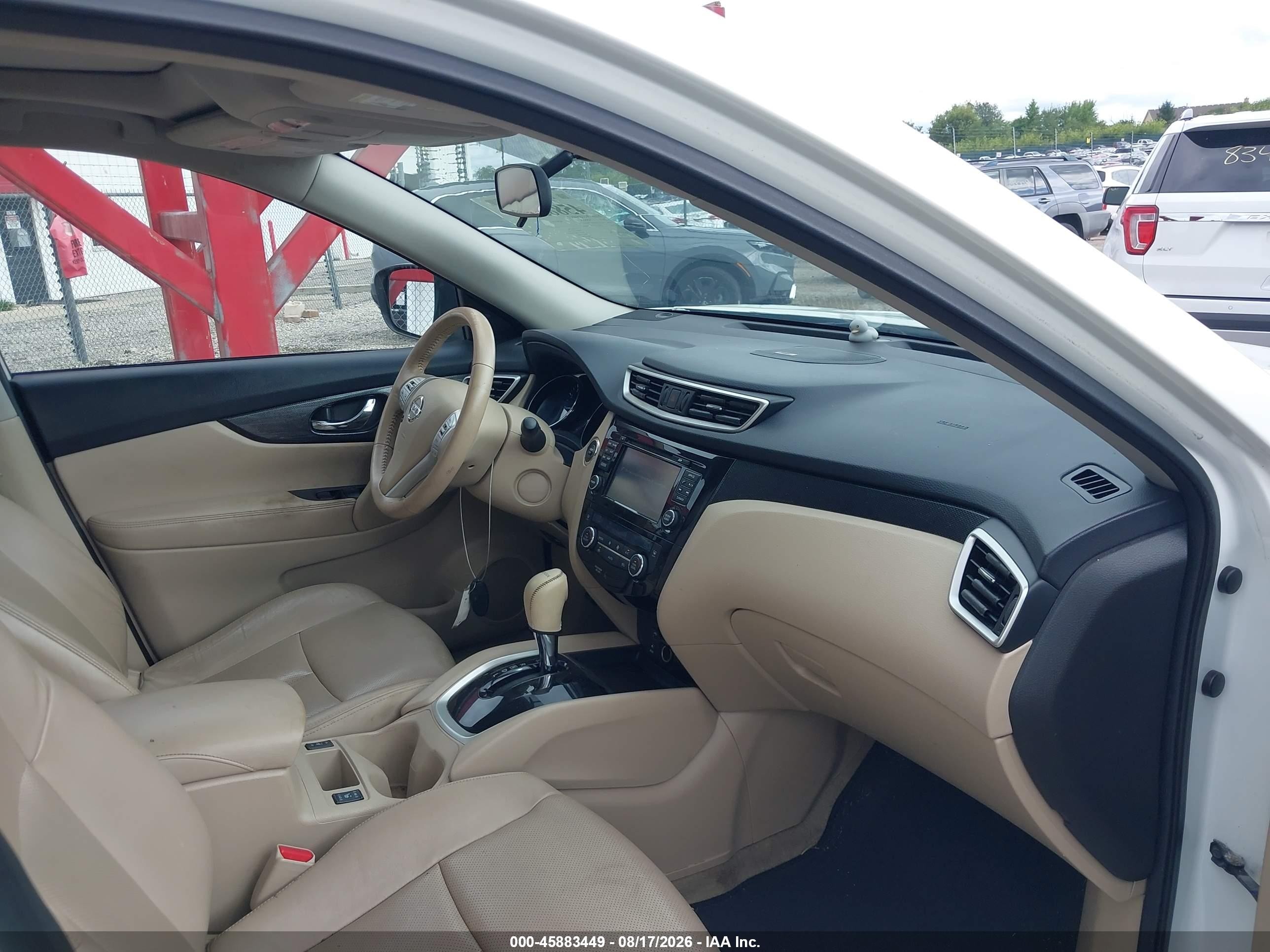 2015 Nissan Rogue Sl White vin: 5N1AT2MV0FC781019
