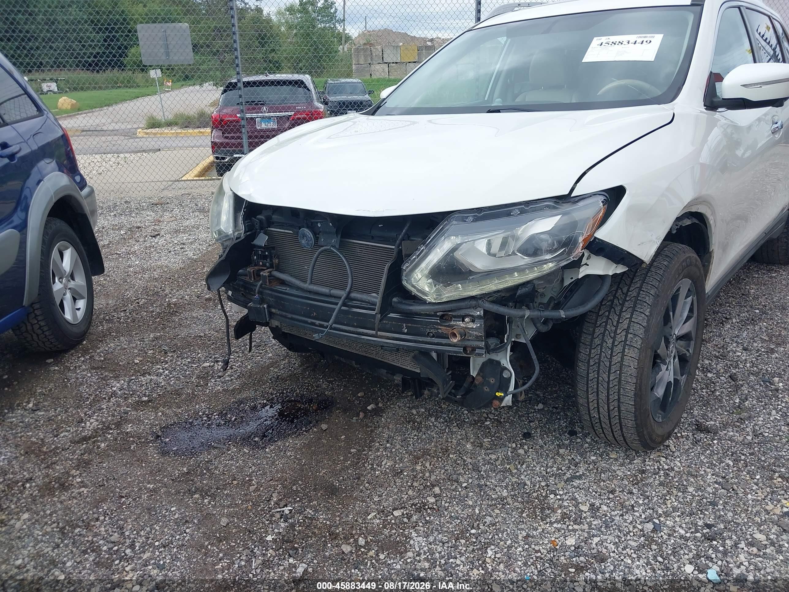 2015 Nissan Rogue Sl White vin: 5N1AT2MV0FC781019