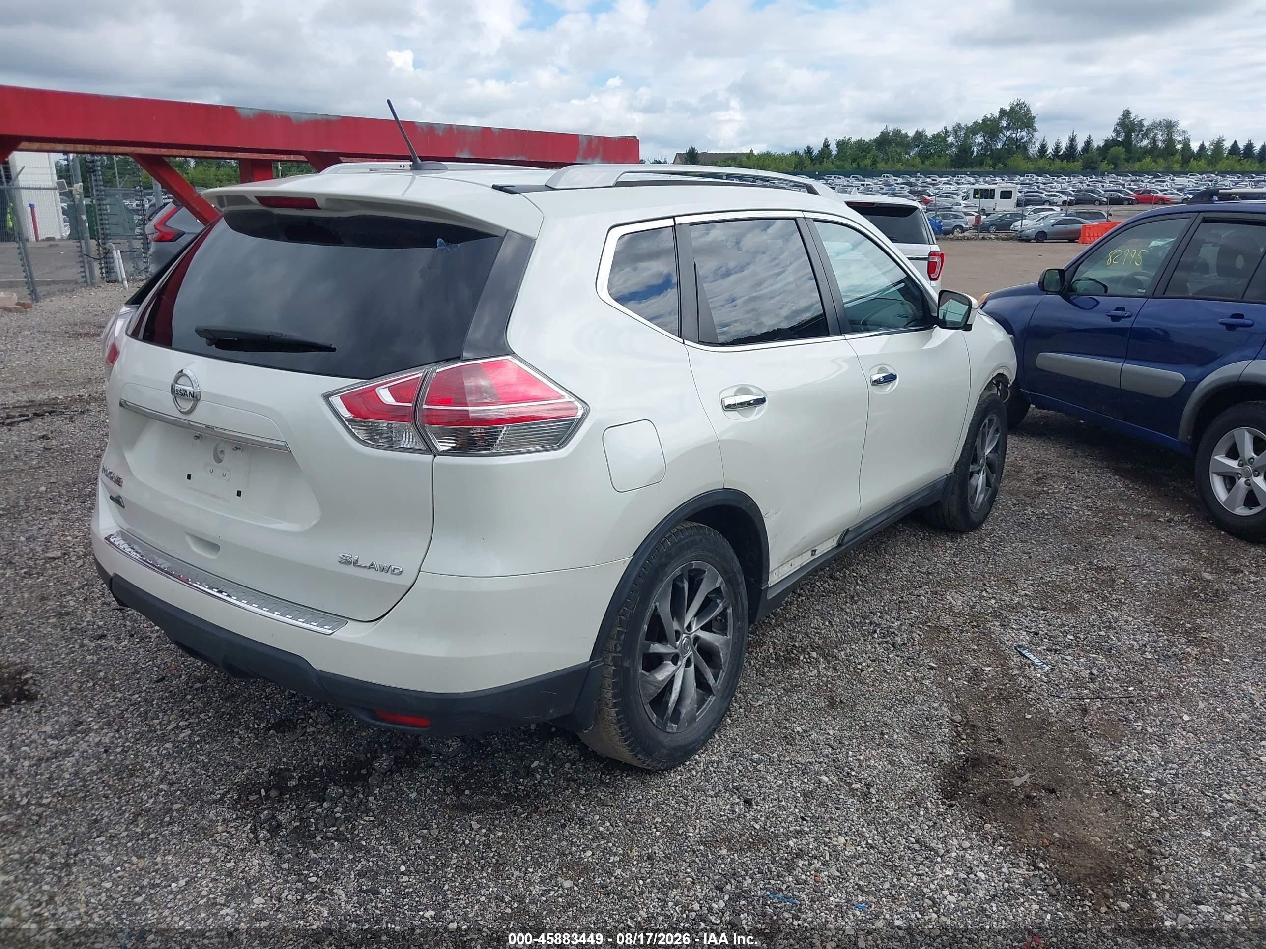 2015 Nissan Rogue Sl White vin: 5N1AT2MV0FC781019