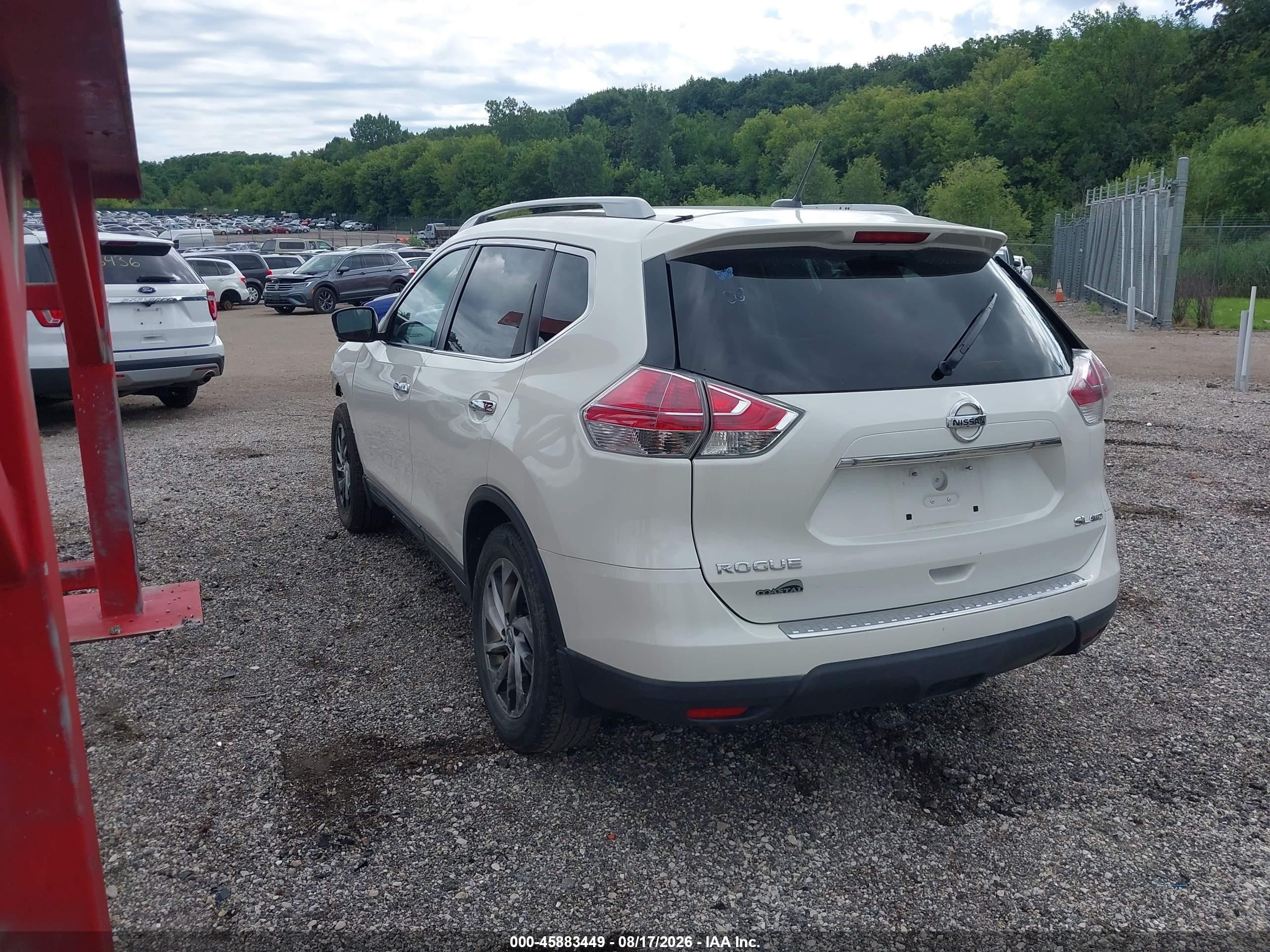 2015 Nissan Rogue Sl White vin: 5N1AT2MV0FC781019