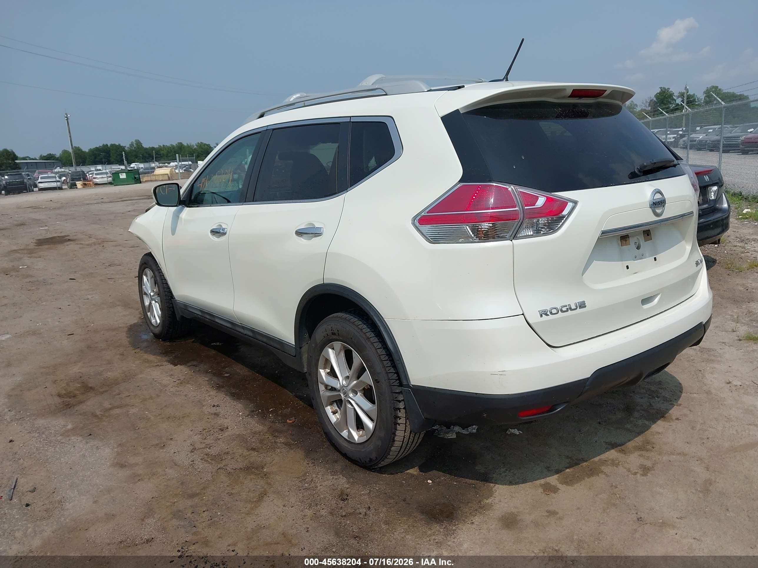2015 Nissan Rogue Sv White vin: 5N1AT2MV0FC791629