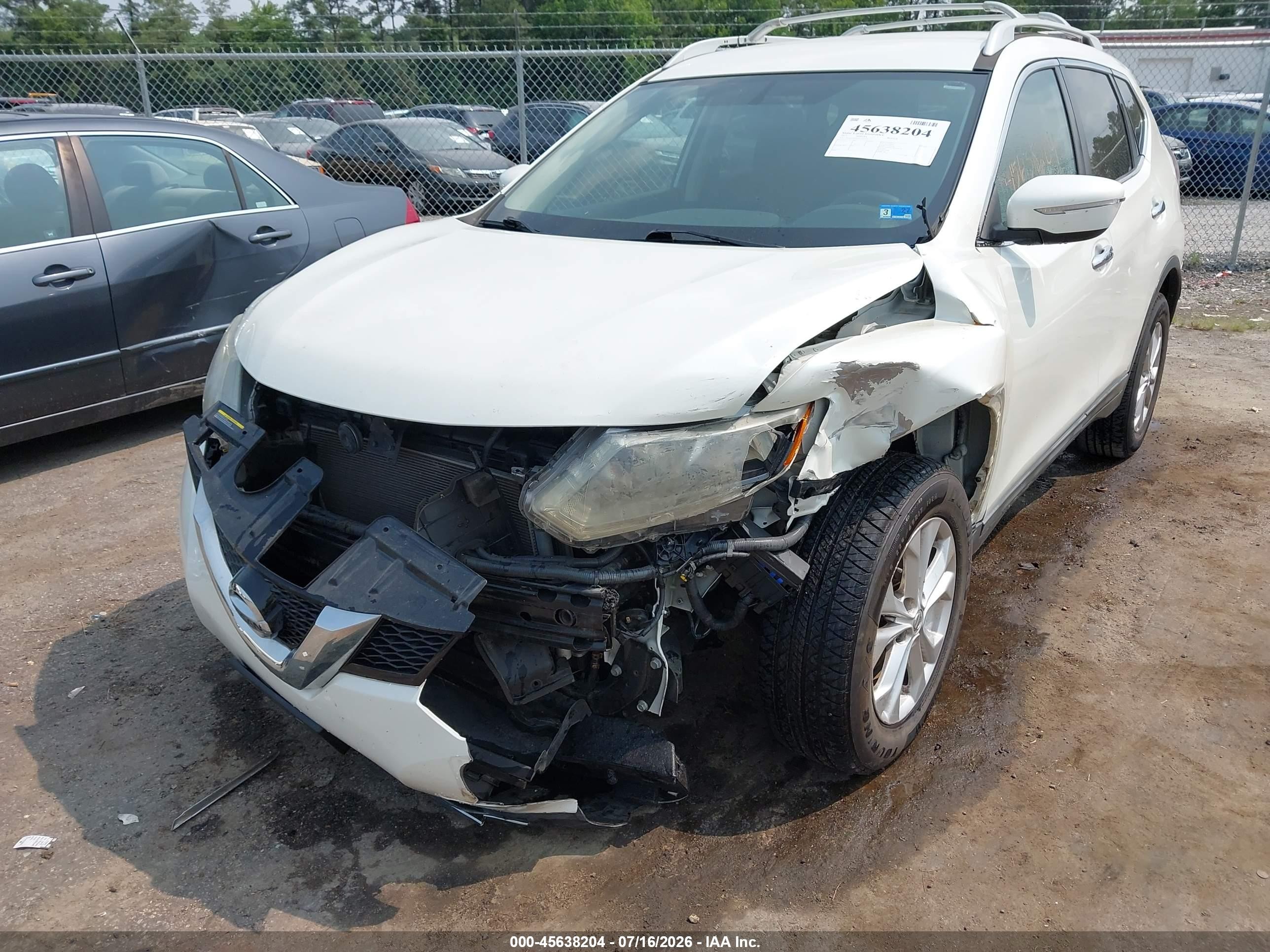 2015 Nissan Rogue Sv White vin: 5N1AT2MV0FC791629