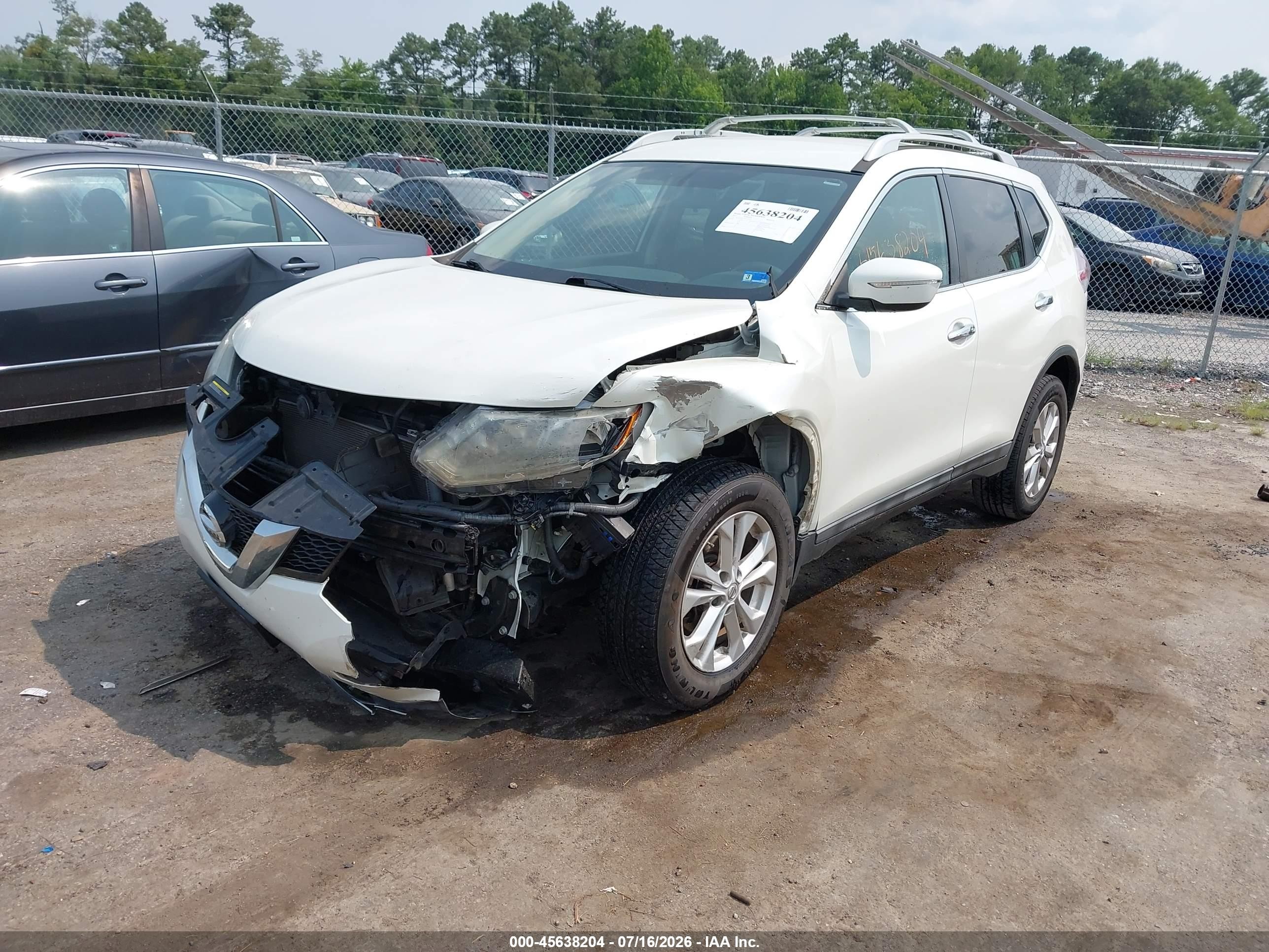 2015 Nissan Rogue Sv White vin: 5N1AT2MV0FC791629