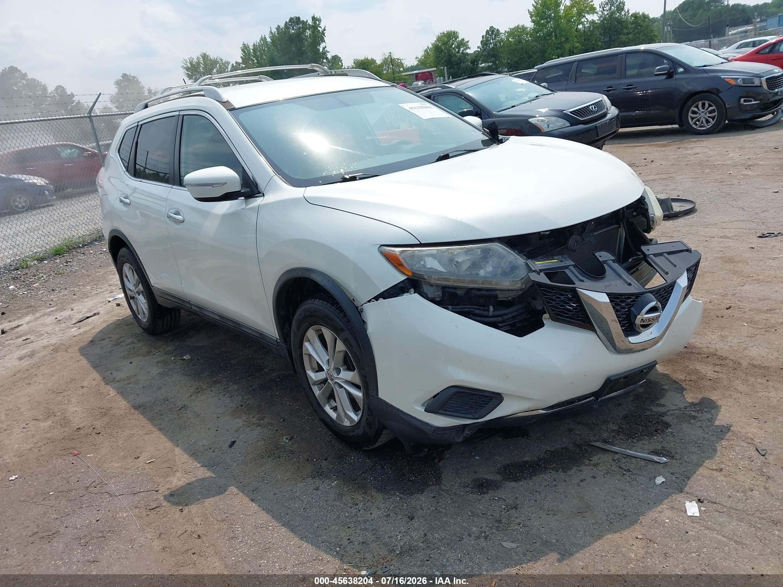 2015 Nissan Rogue Sv White vin: 5N1AT2MV0FC791629