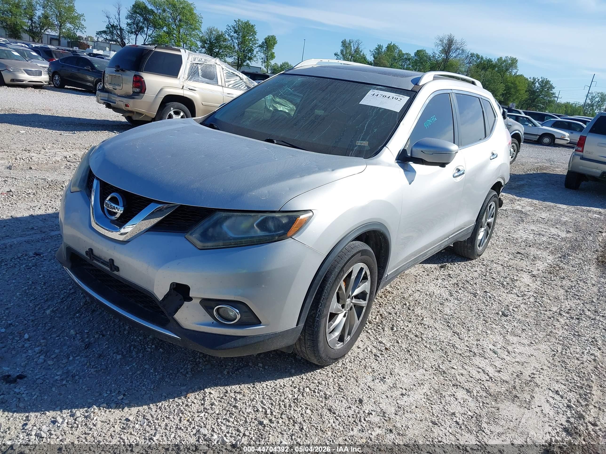 2015 Nissan Rogue Sl Silver vin: 5N1AT2MV0FC796328