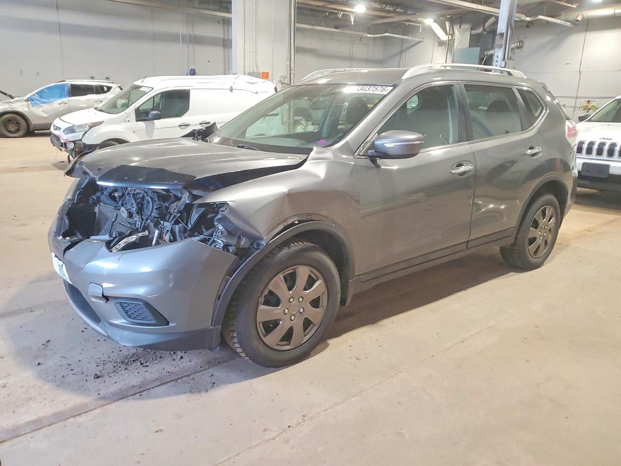 2015 Nissan Rogue S Gray vin: 5N1AT2MV0FC806257
