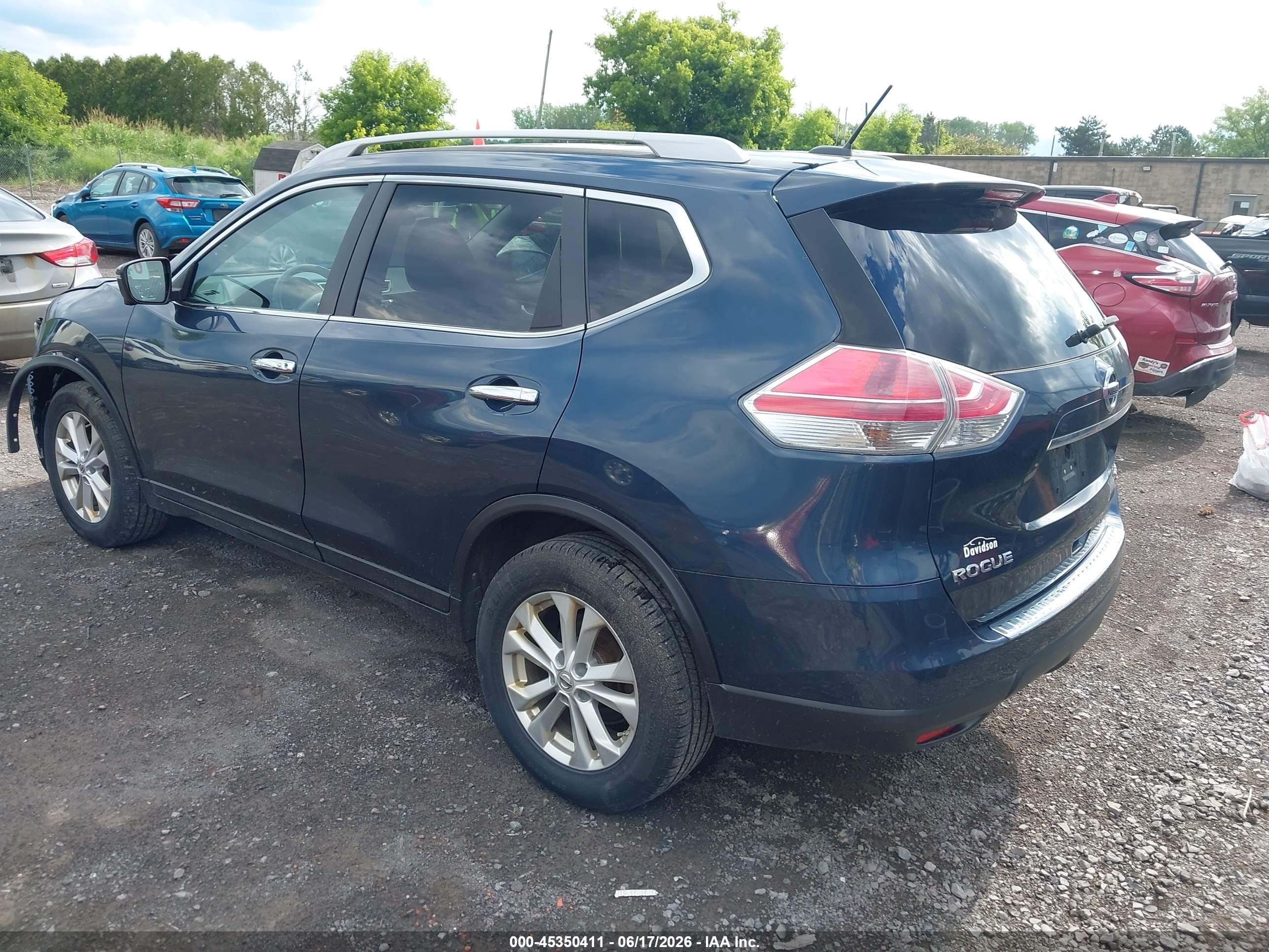 2015 Nissan Rogue Sv Blue vin: 5N1AT2MV0FC823298