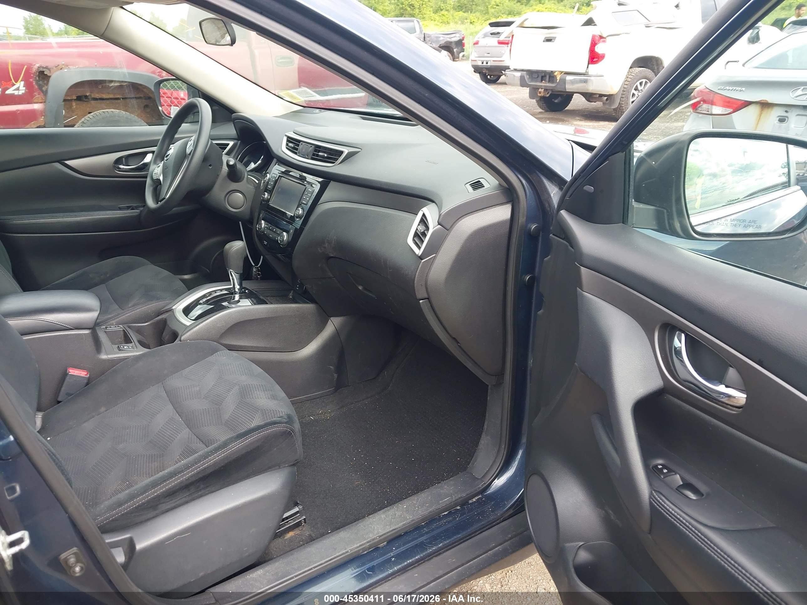 2015 Nissan Rogue Sv Blue vin: 5N1AT2MV0FC823298