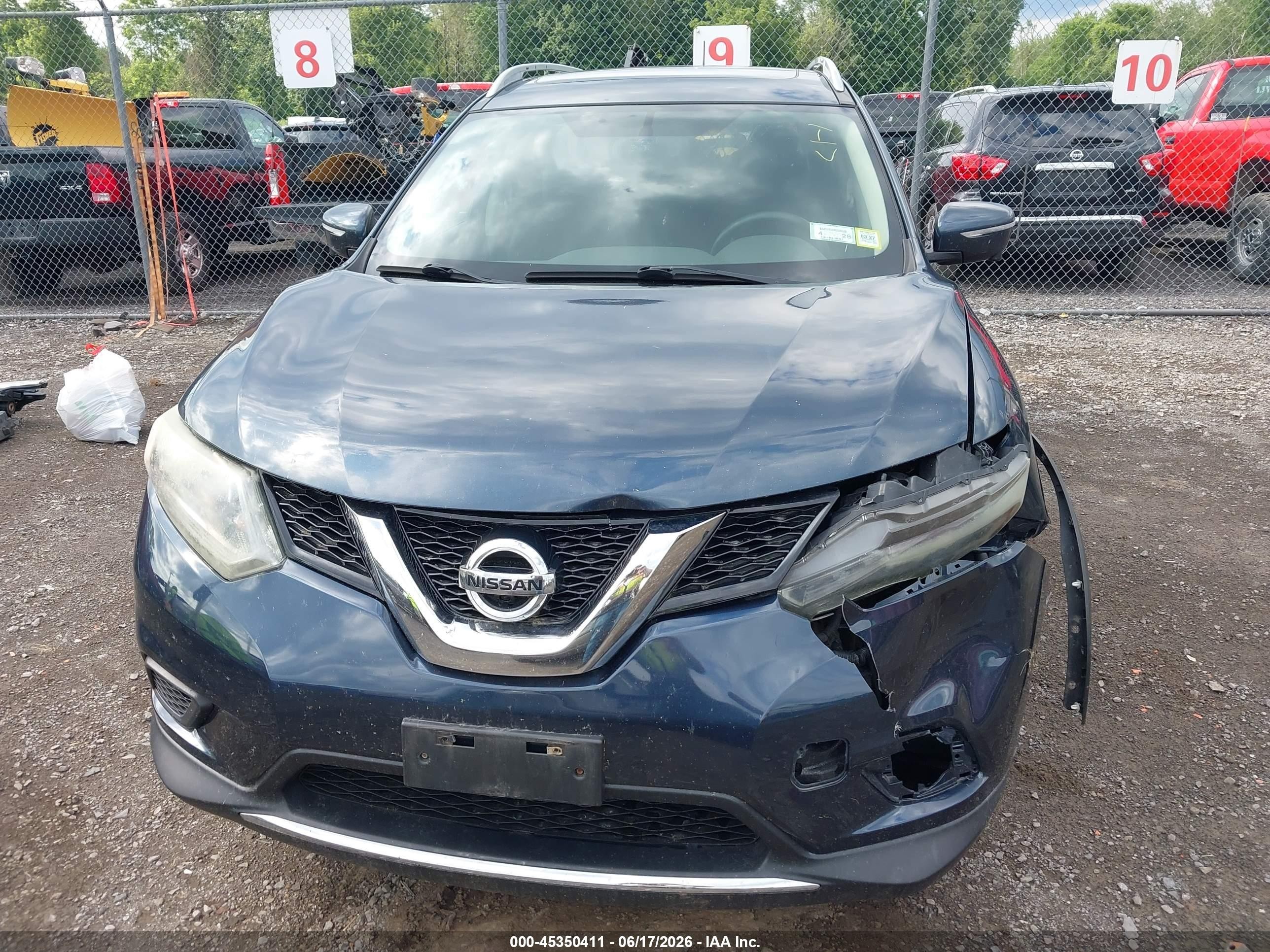 2015 Nissan Rogue Sv Blue vin: 5N1AT2MV0FC823298