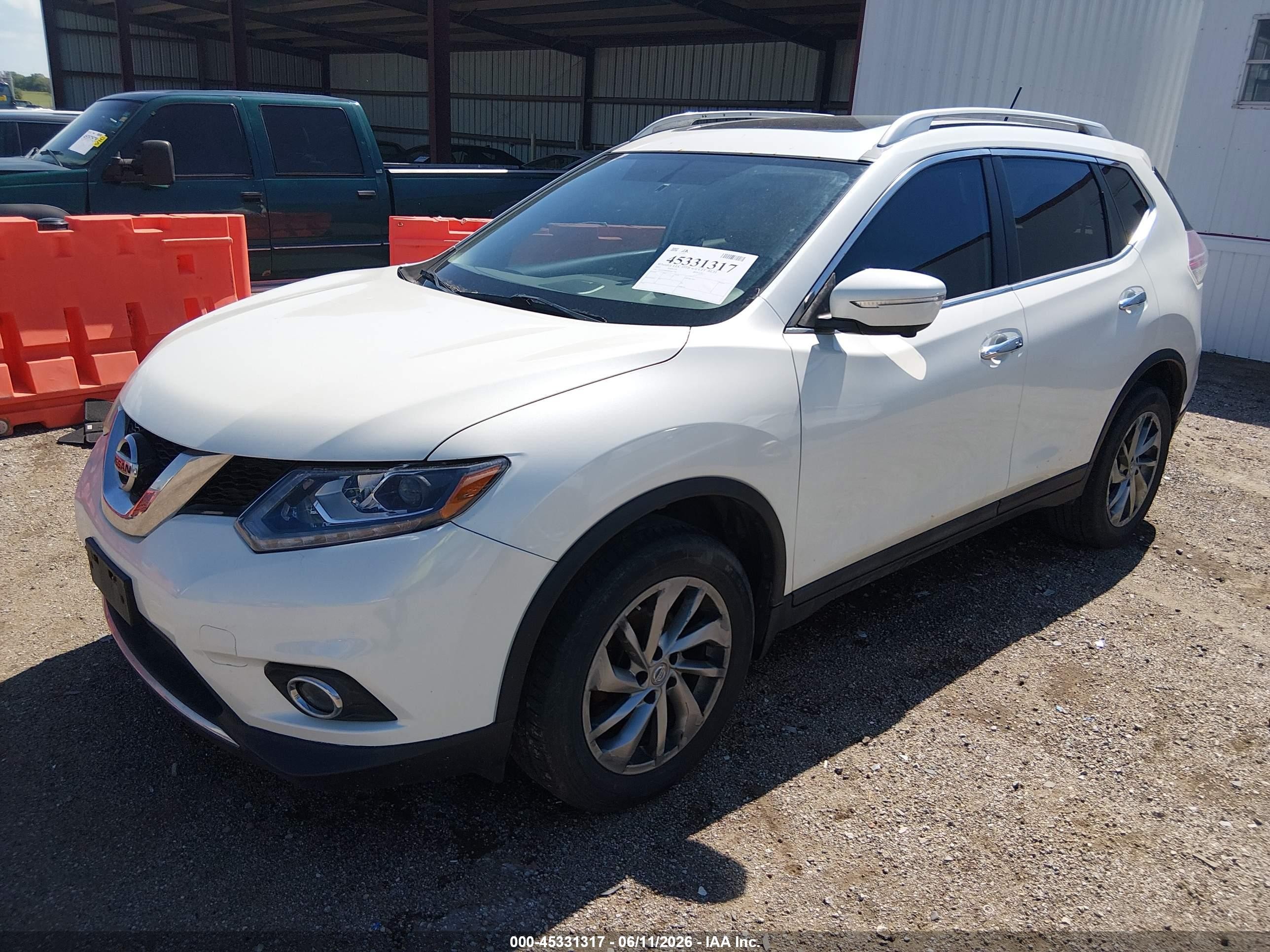 2015 Nissan Rogue Sl White vin: 5N1AT2MV0FC825780