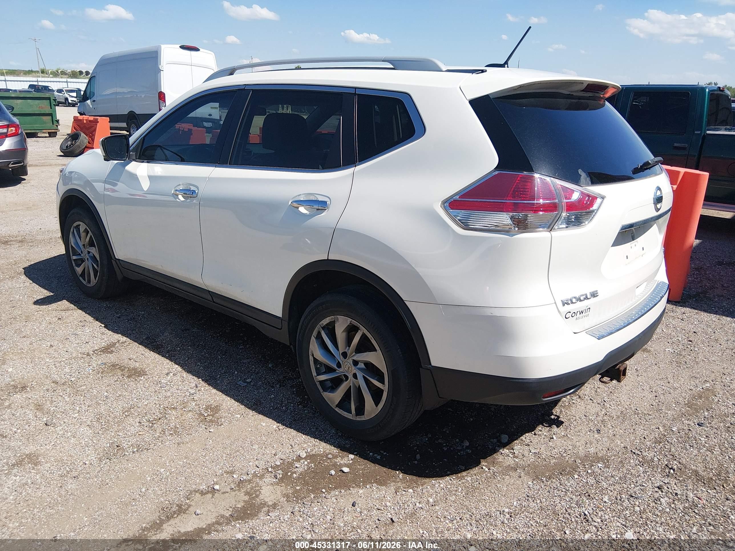 2015 Nissan Rogue Sl White vin: 5N1AT2MV0FC825780