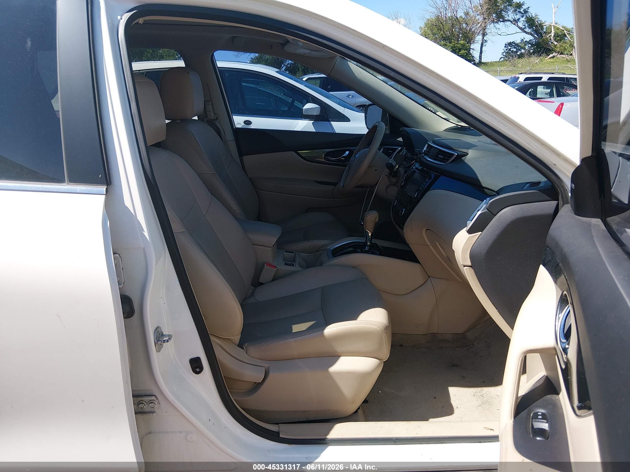 2015 Nissan Rogue Sl White vin: 5N1AT2MV0FC825780