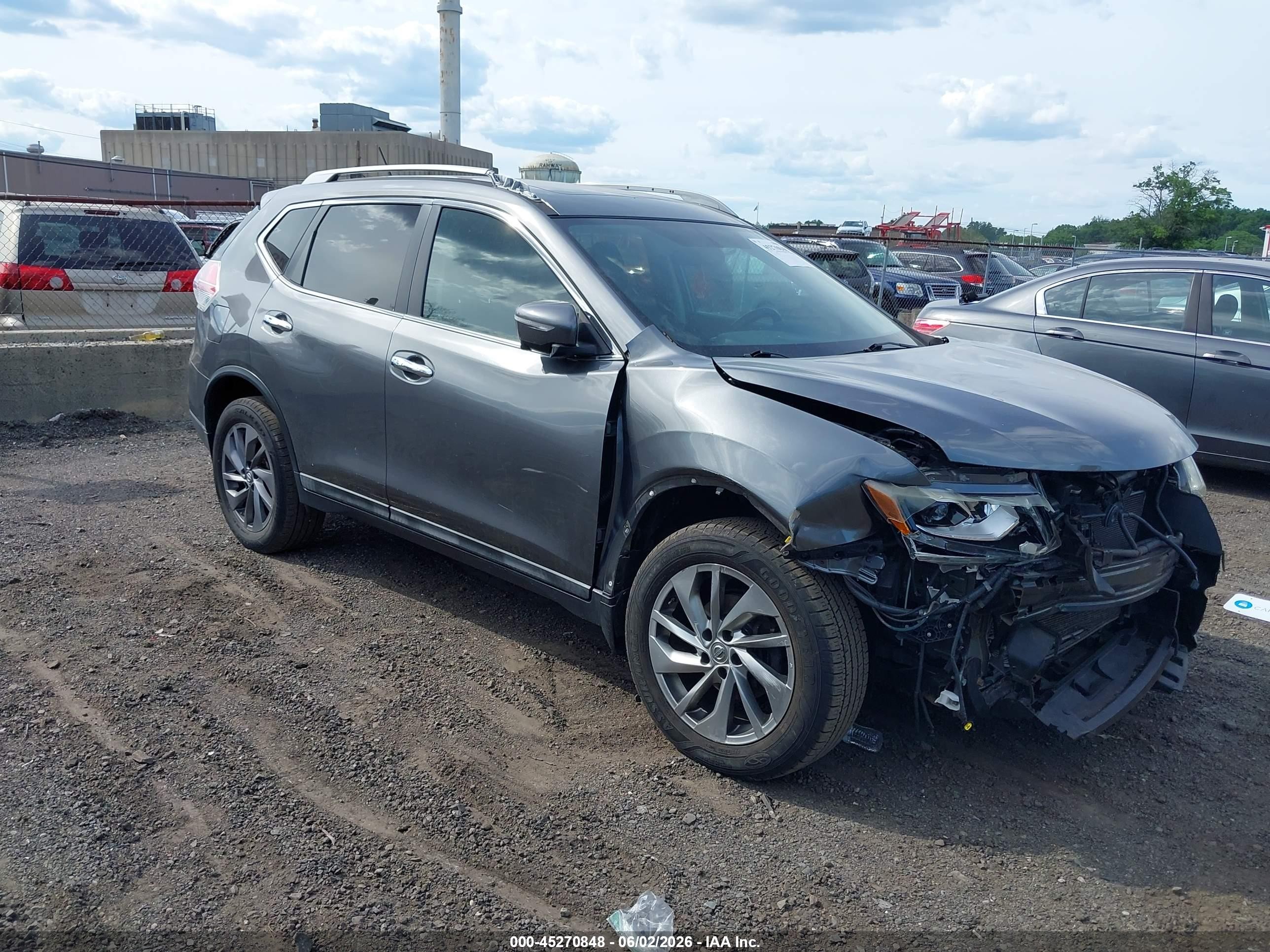 2015 Nissan Rogue Sl Gray vin: 5N1AT2MV0FC826976