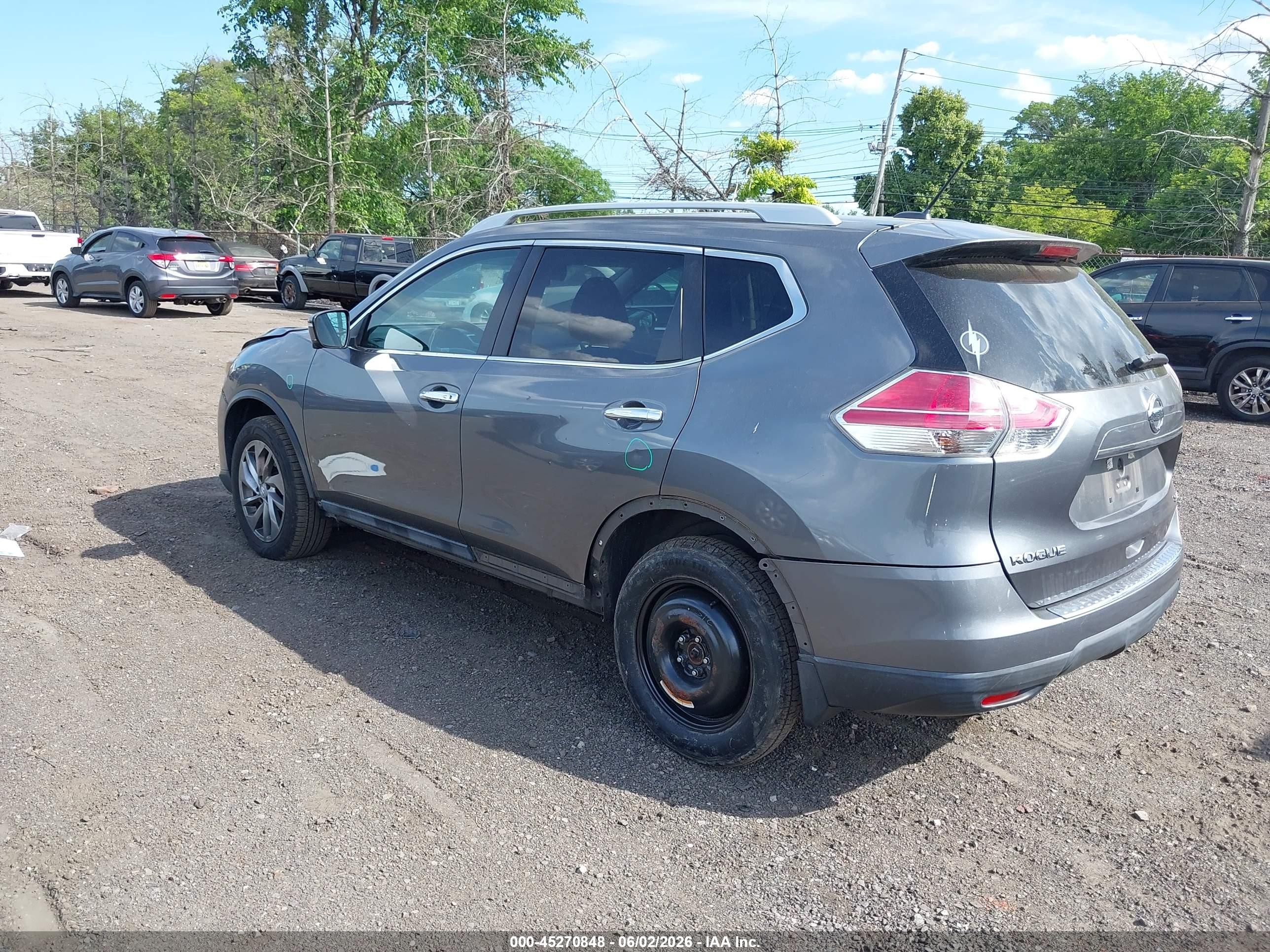 2015 Nissan Rogue Sl Gray vin: 5N1AT2MV0FC826976