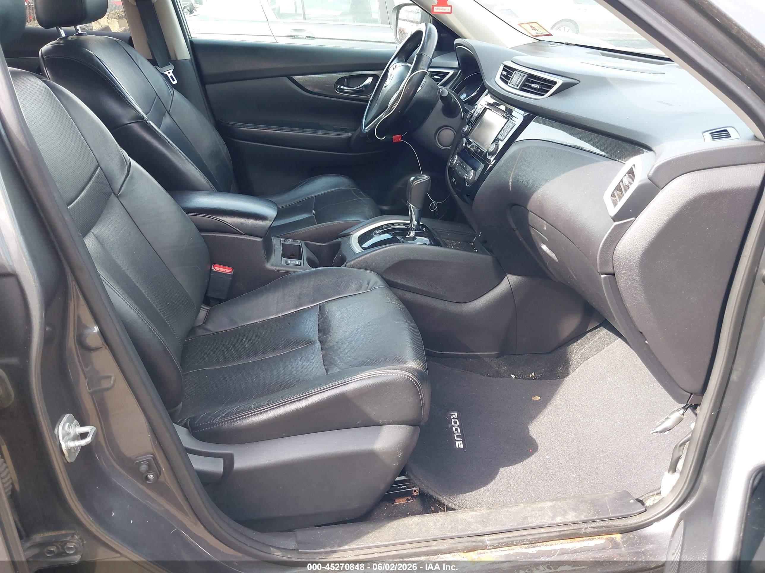 2015 Nissan Rogue Sl Gray vin: 5N1AT2MV0FC826976