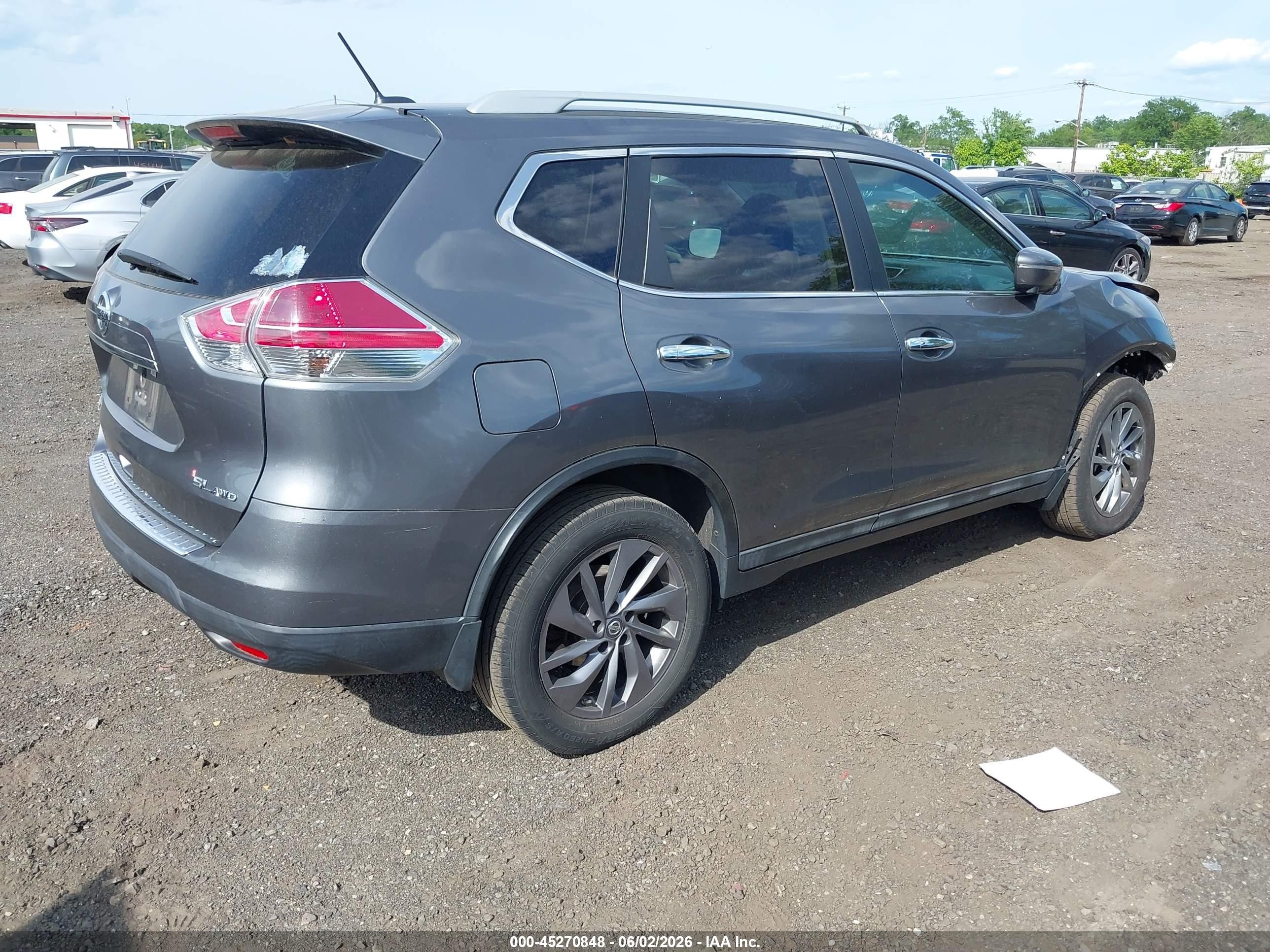 2015 Nissan Rogue Sl Gray vin: 5N1AT2MV0FC826976