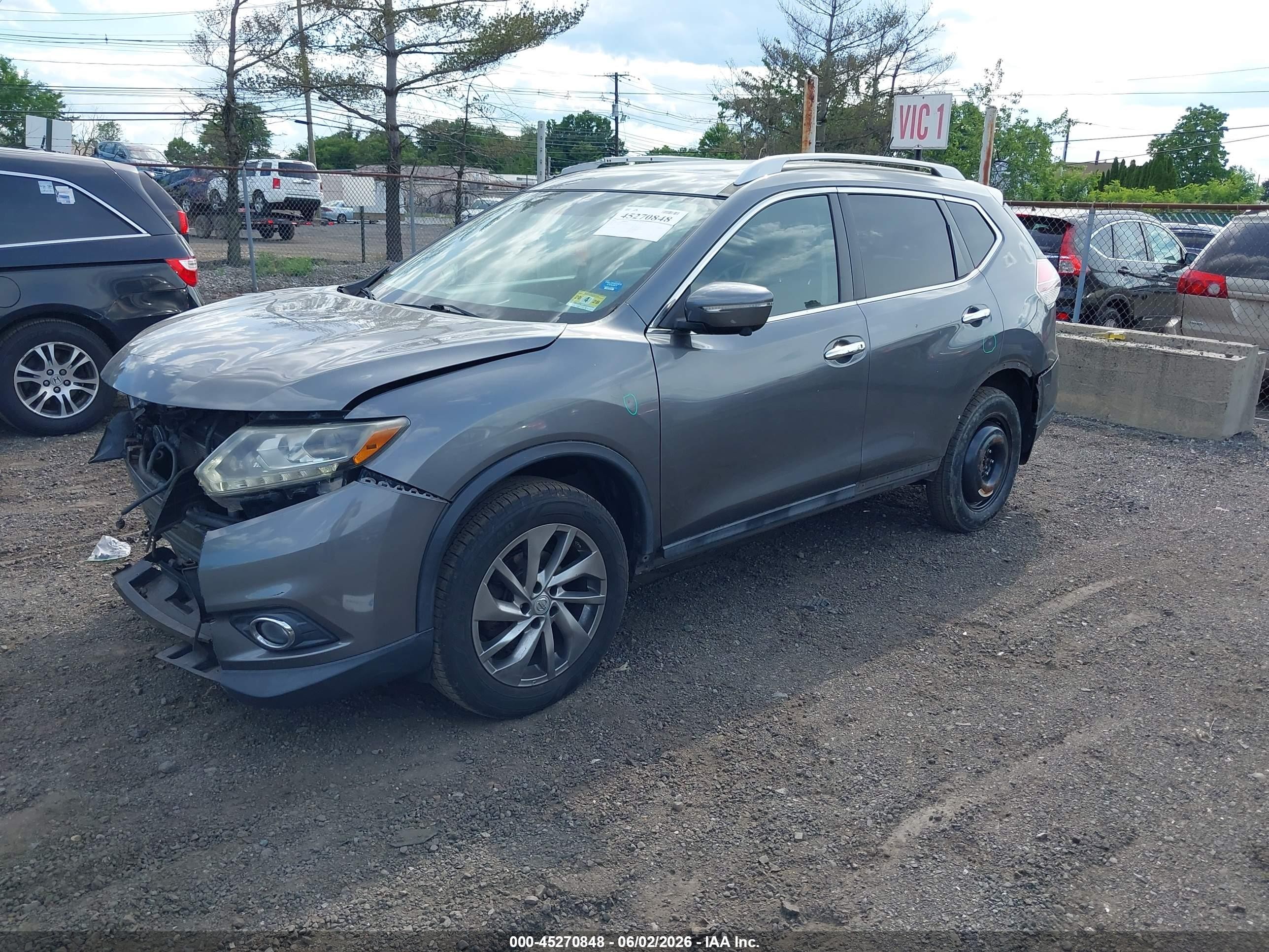 2015 Nissan Rogue Sl Gray vin: 5N1AT2MV0FC826976