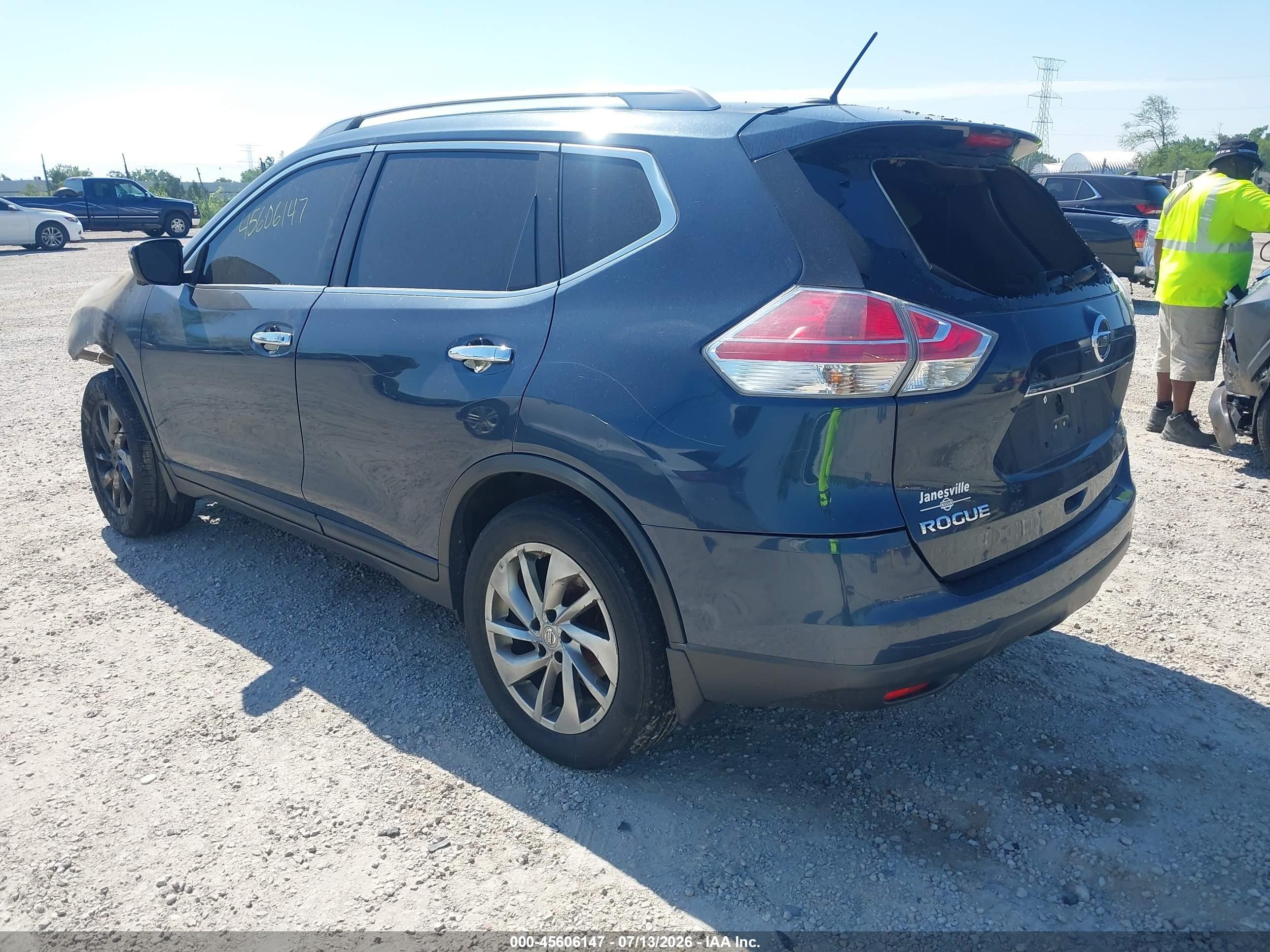 2015 Nissan Rogue Sl Black vin: 5N1AT2MV0FC858066
