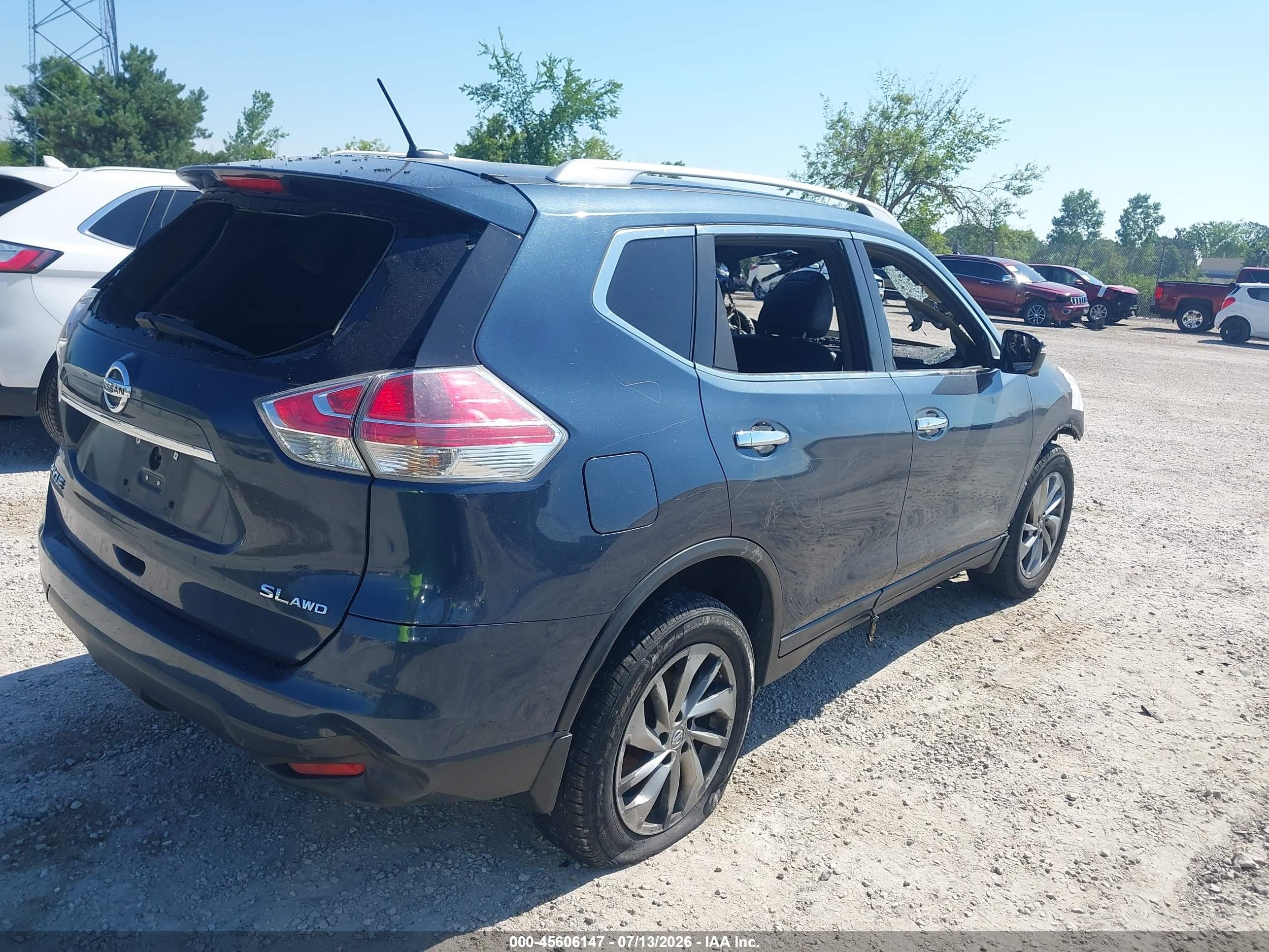 2015 Nissan Rogue Sl Black vin: 5N1AT2MV0FC858066