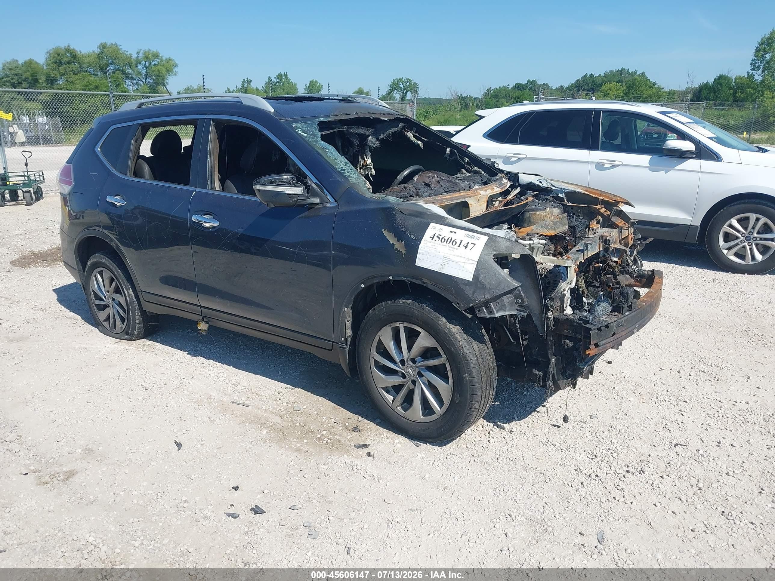 2015 Nissan Rogue Sl Black vin: 5N1AT2MV0FC858066