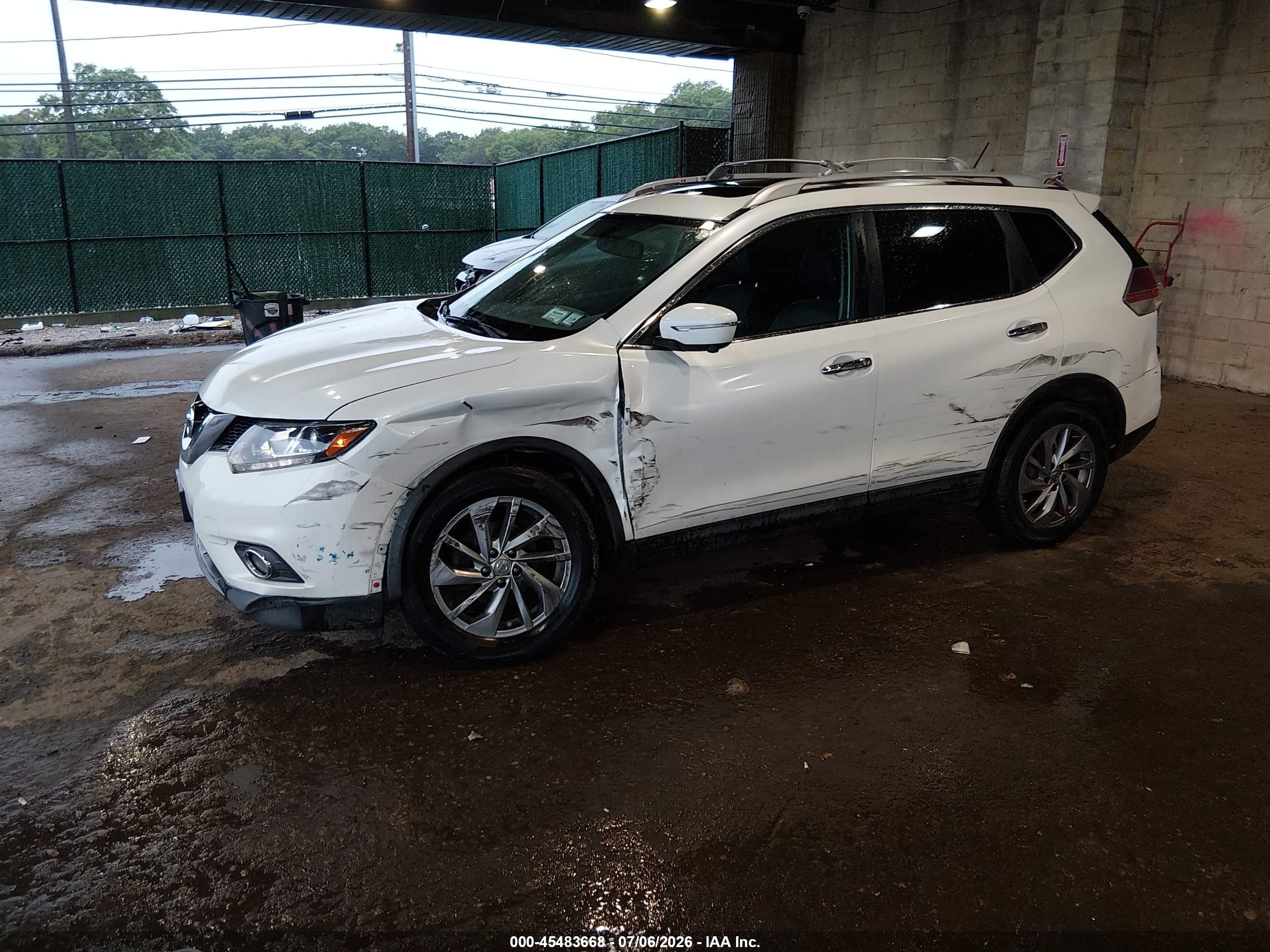 2015 Nissan Rogue Sl Белый vin: 5N1AT2MV0FC873473