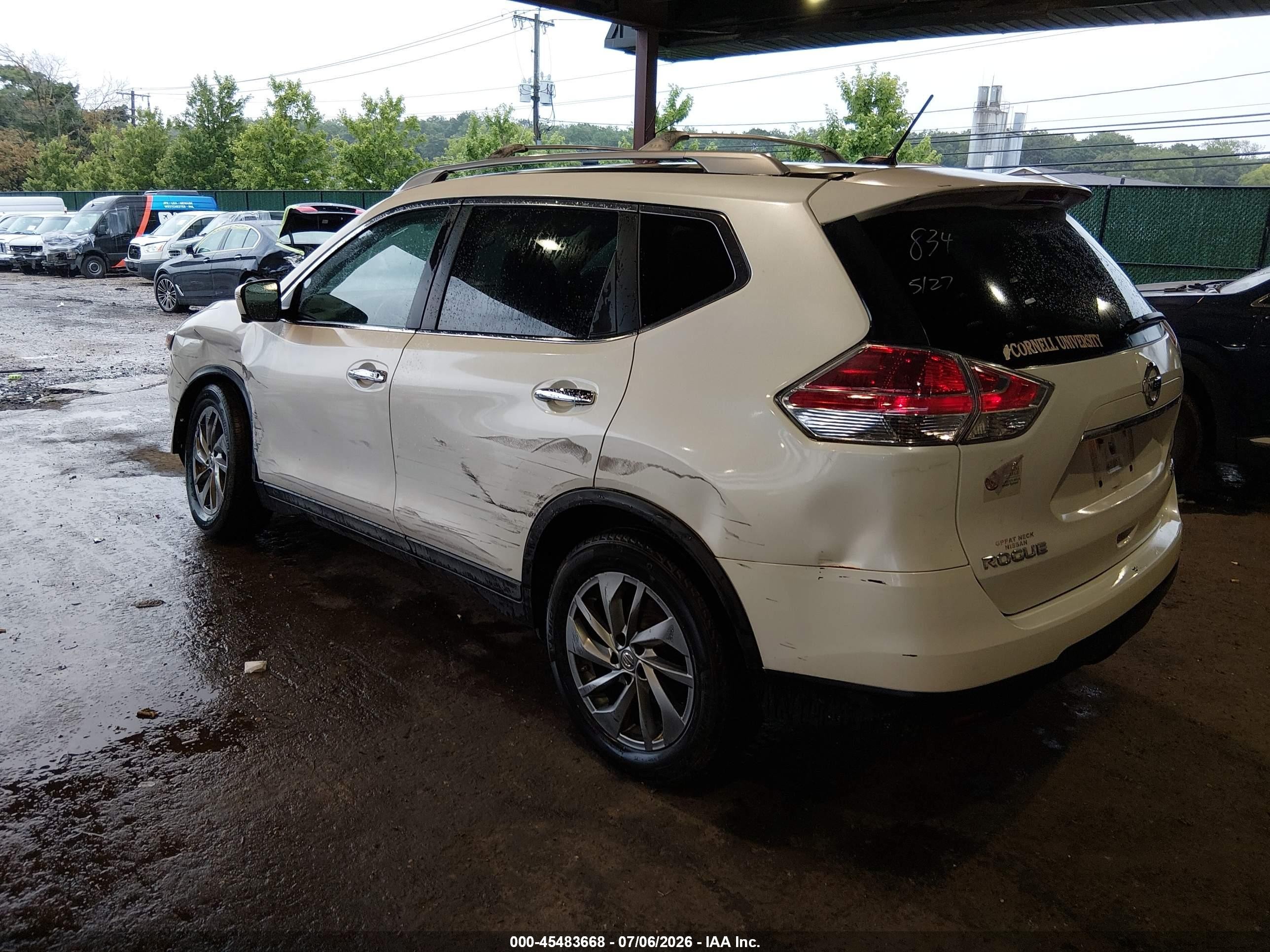 2015 Nissan Rogue Sl Белый vin: 5N1AT2MV0FC873473