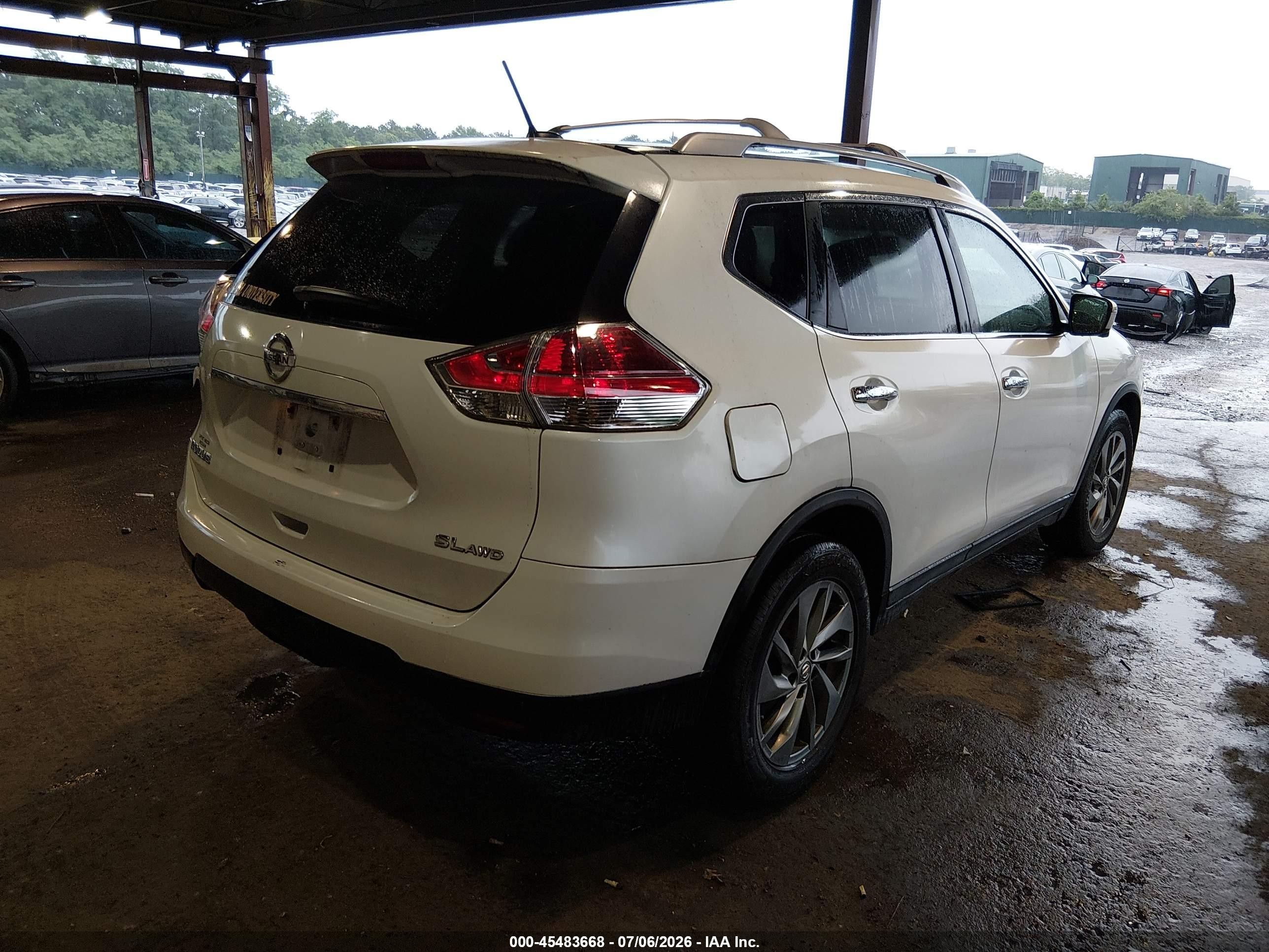 2015 Nissan Rogue Sl Белый vin: 5N1AT2MV0FC873473
