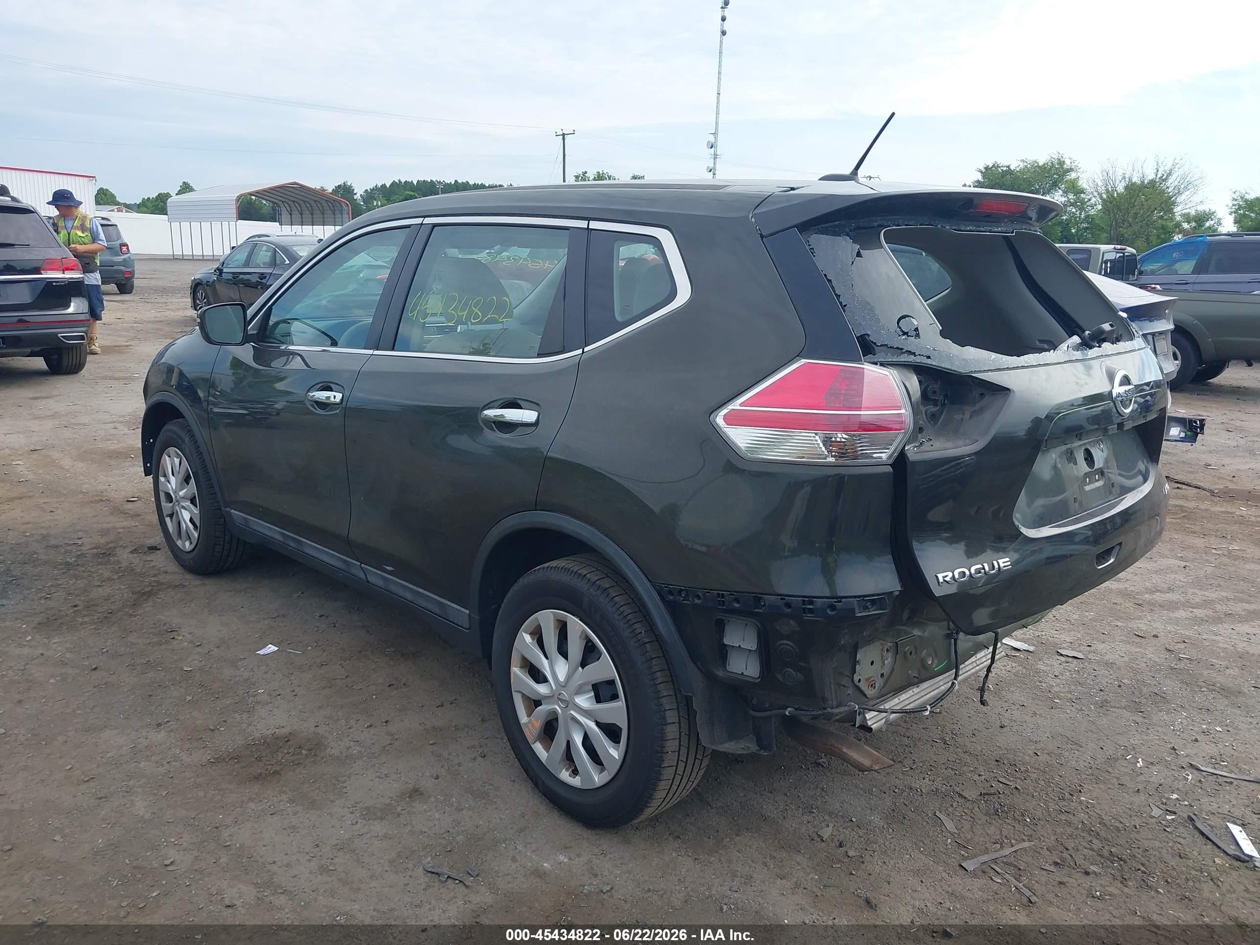 2015 Nissan Rogue S Gray vin: 5N1AT2MV0FC873540