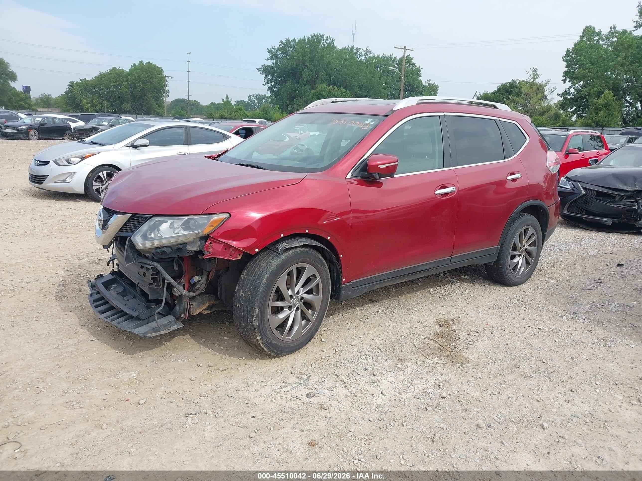 2015 Nissan Rogue Sl Maroon vin: 5N1AT2MV0FC888829