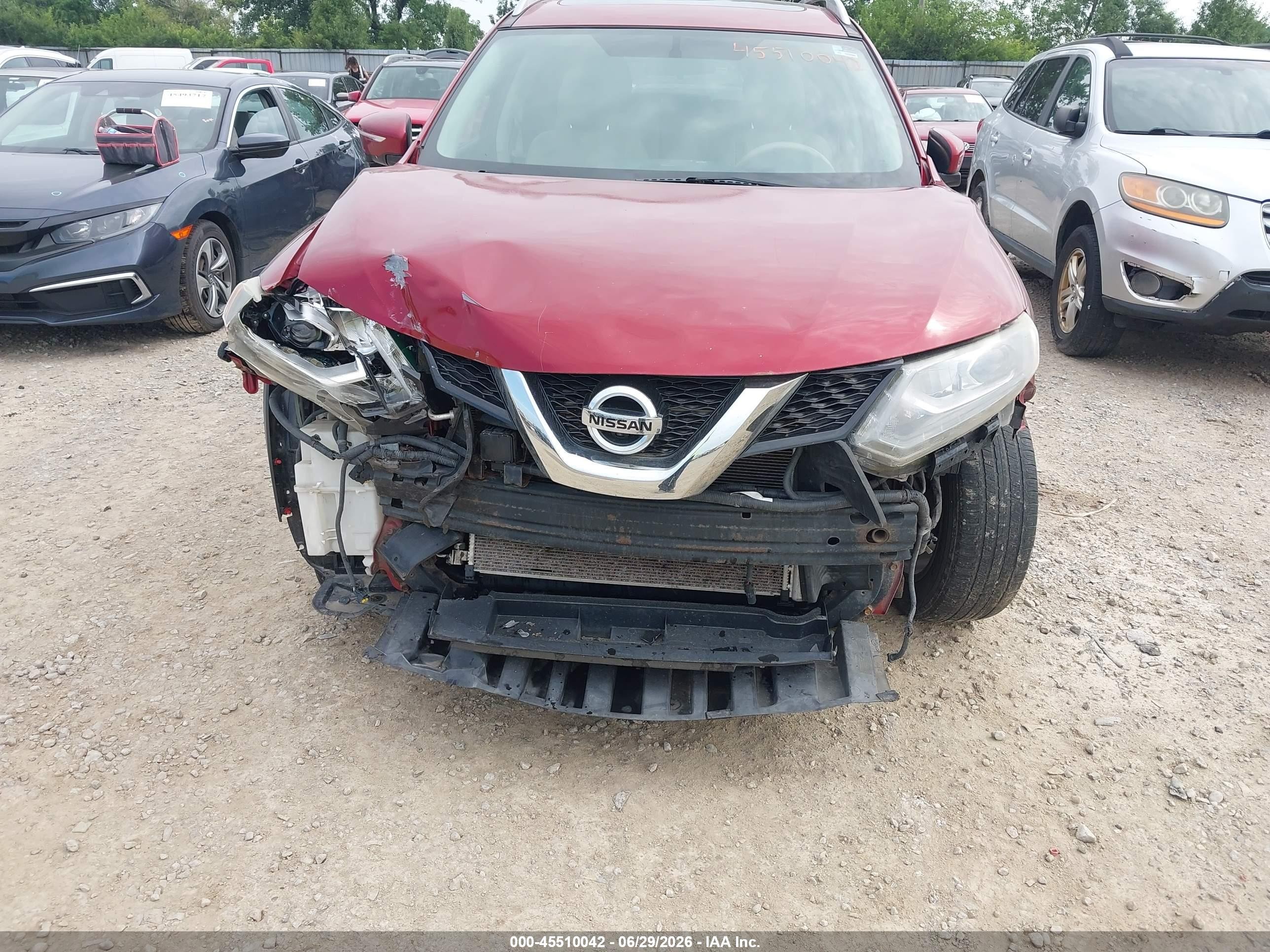 2015 Nissan Rogue Sl Maroon vin: 5N1AT2MV0FC888829