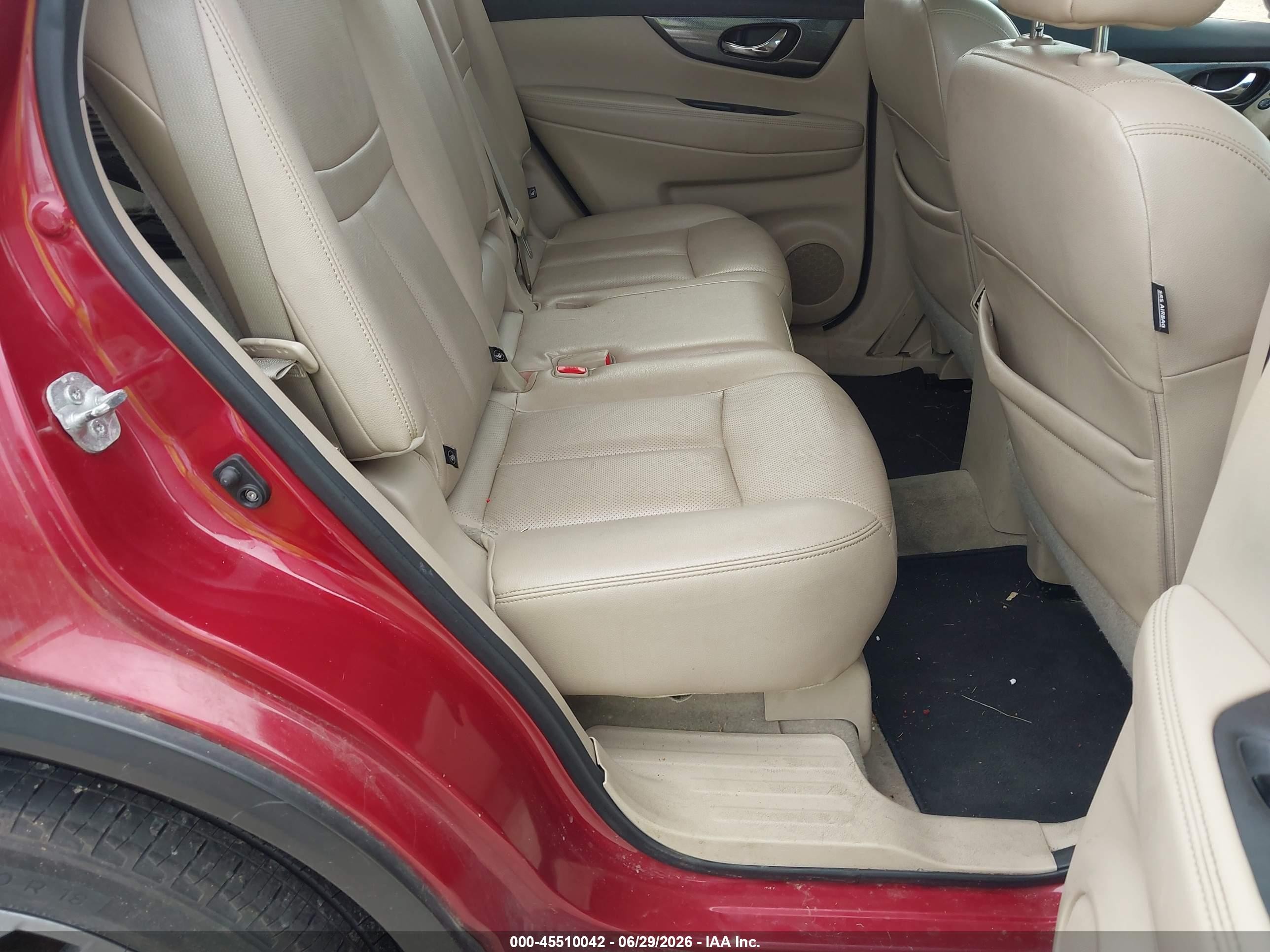 2015 Nissan Rogue Sl Maroon vin: 5N1AT2MV0FC888829