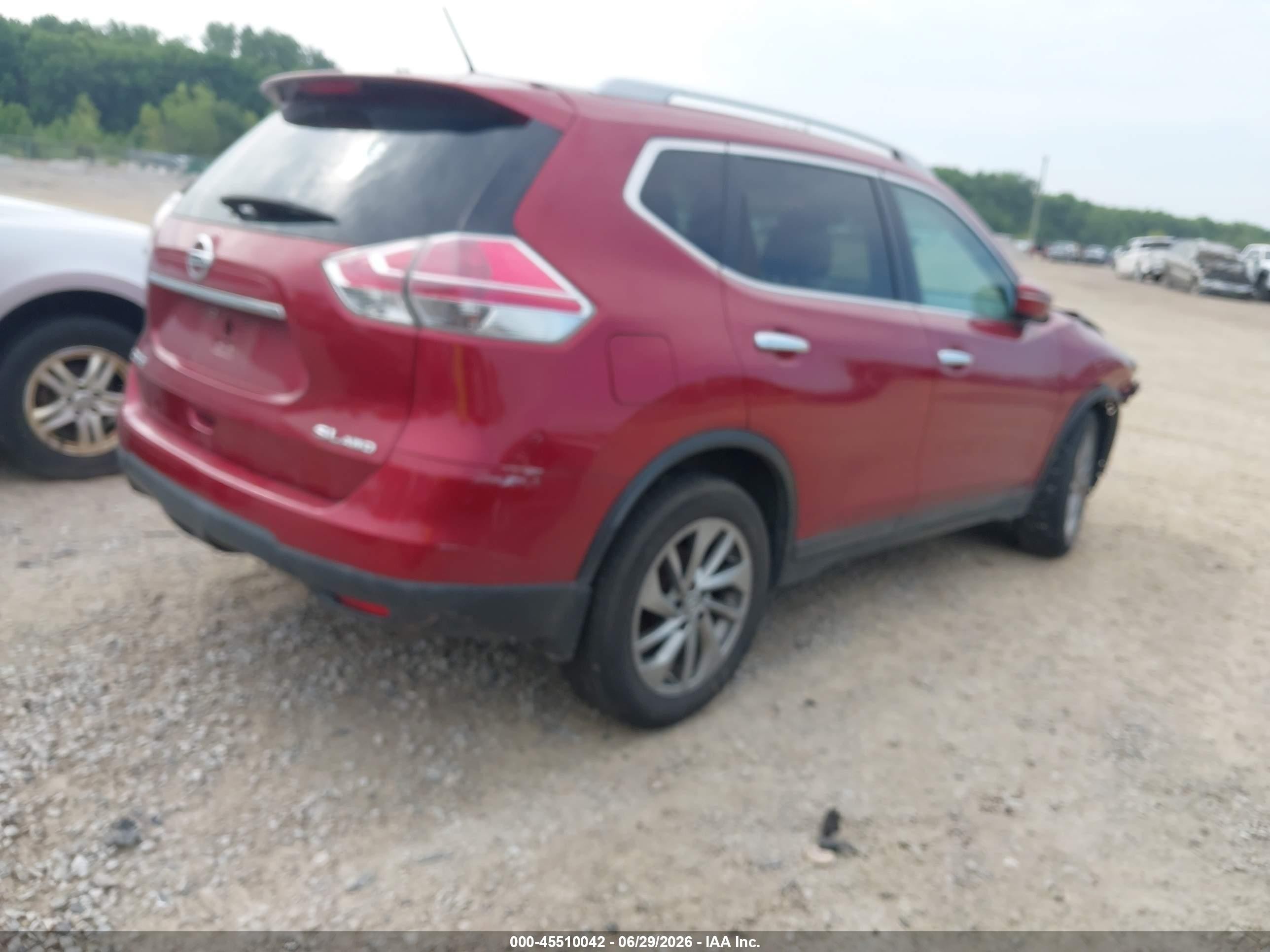 2015 Nissan Rogue Sl Maroon vin: 5N1AT2MV0FC888829