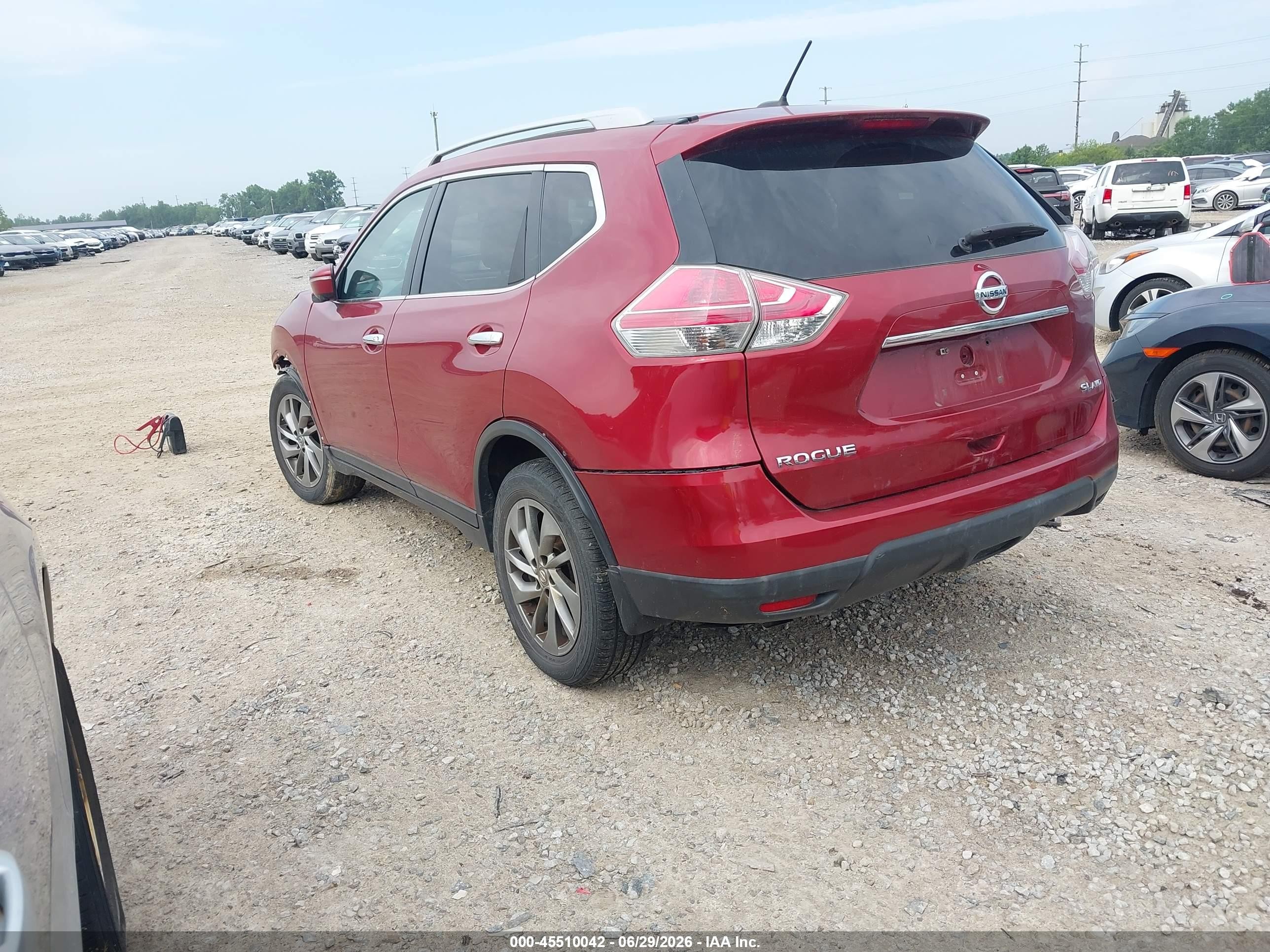 2015 Nissan Rogue Sl Maroon vin: 5N1AT2MV0FC888829