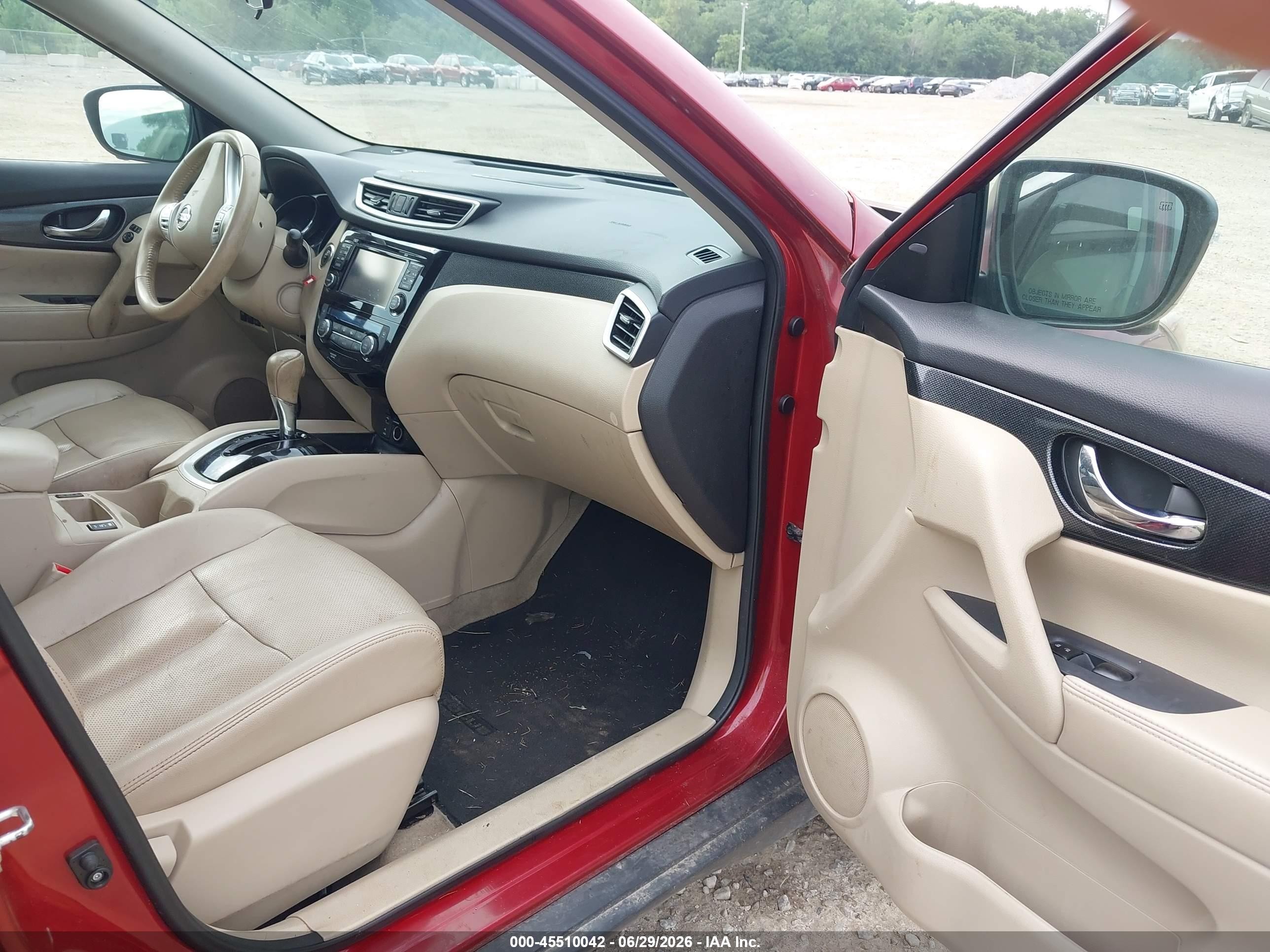 2015 Nissan Rogue Sl Maroon vin: 5N1AT2MV0FC888829