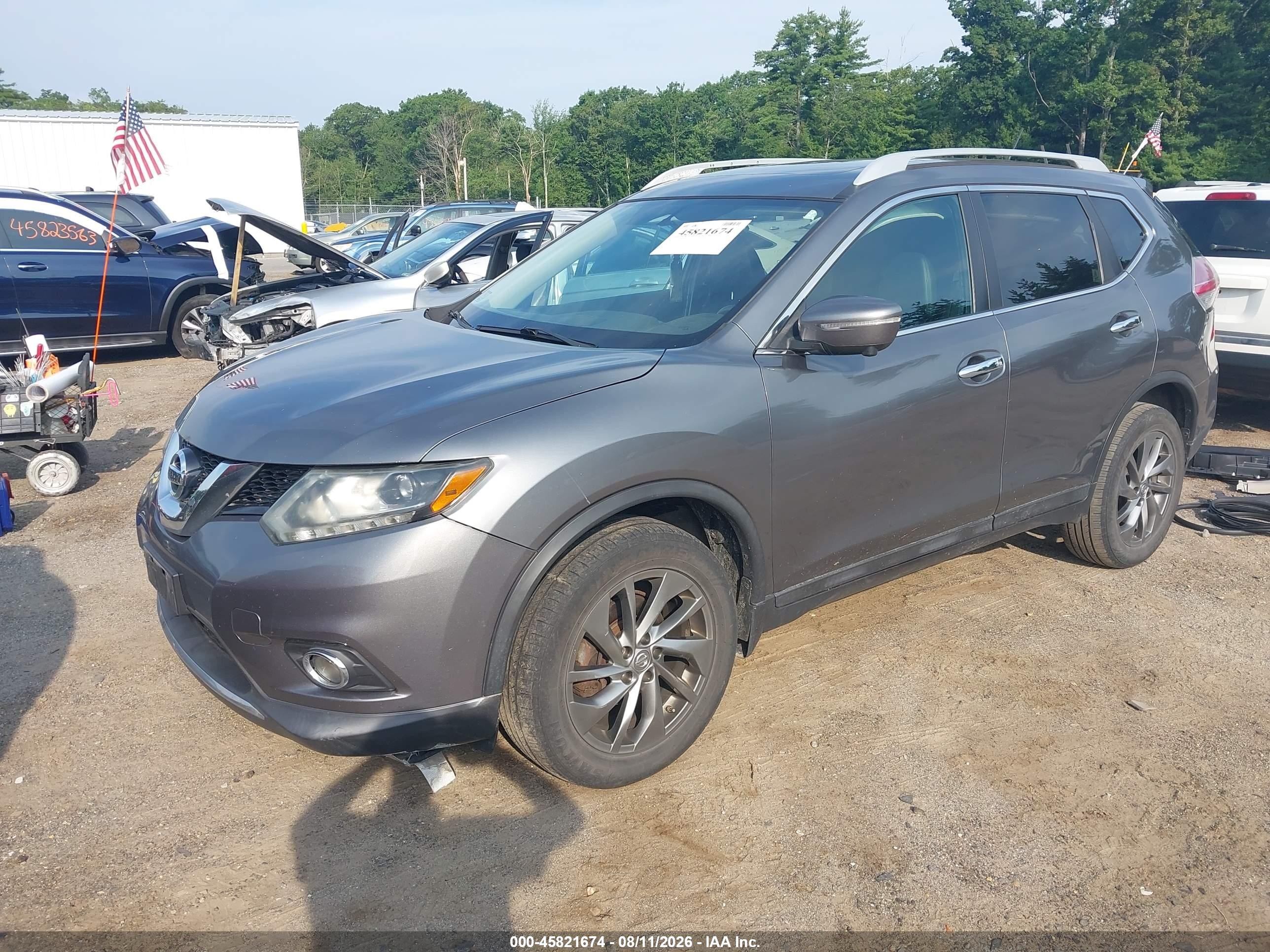 2015 Nissan Rogue Sl Gray vin: 5N1AT2MV0FC899149