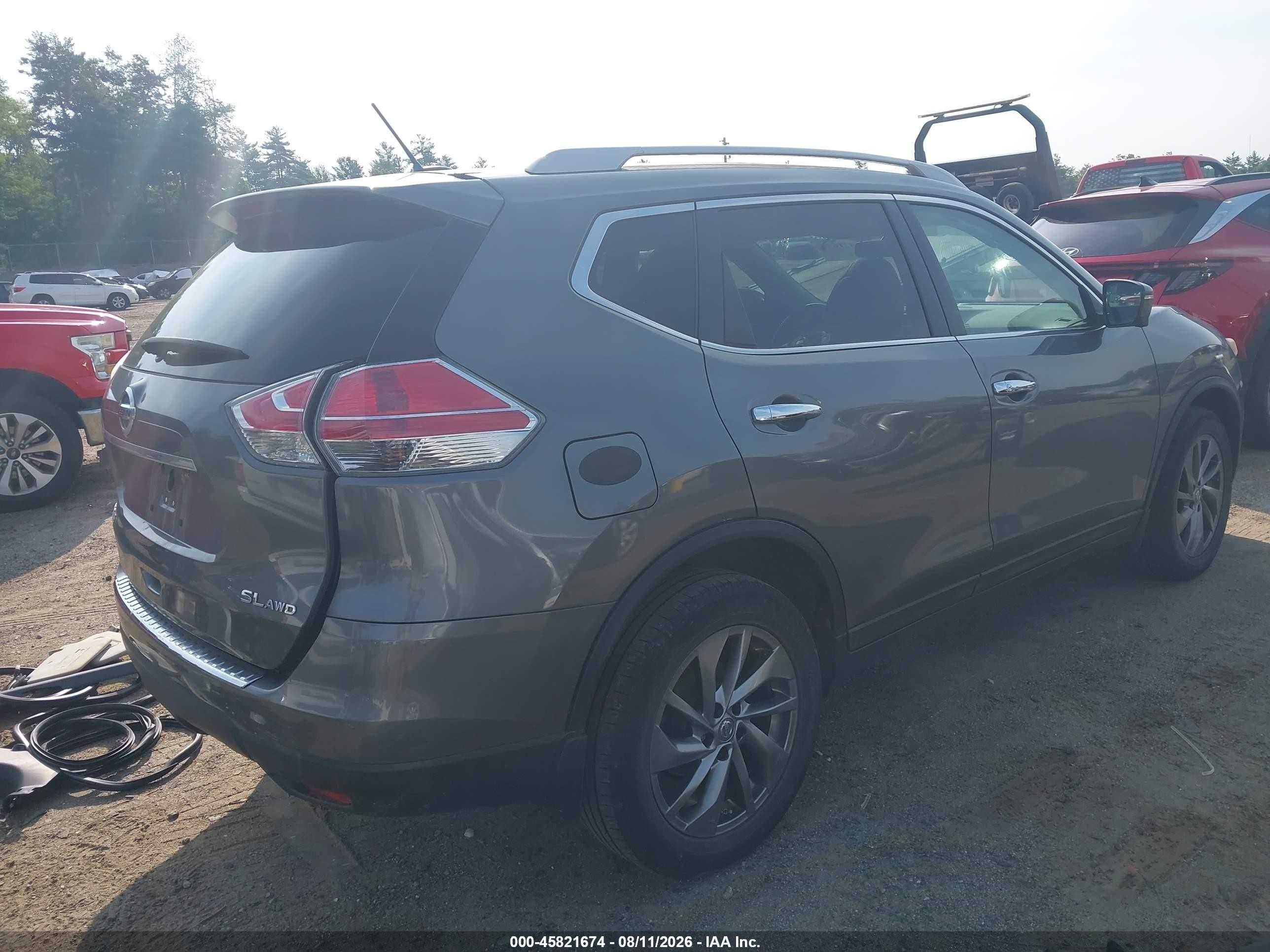 2015 Nissan Rogue Sl Gray vin: 5N1AT2MV0FC899149