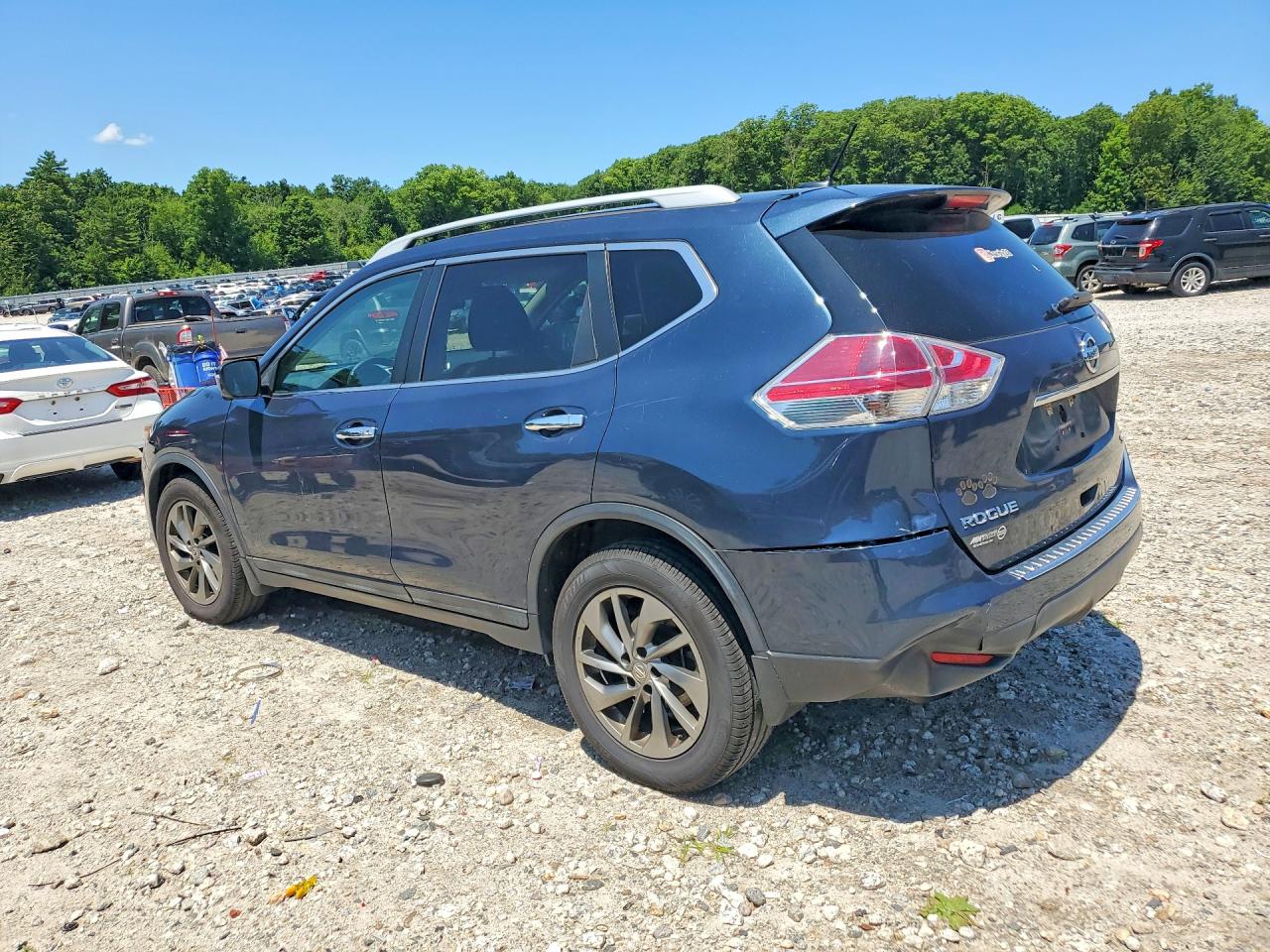 2015 Nissan Rogue Sl Синий vin: 5N1AT2MV0FC923305