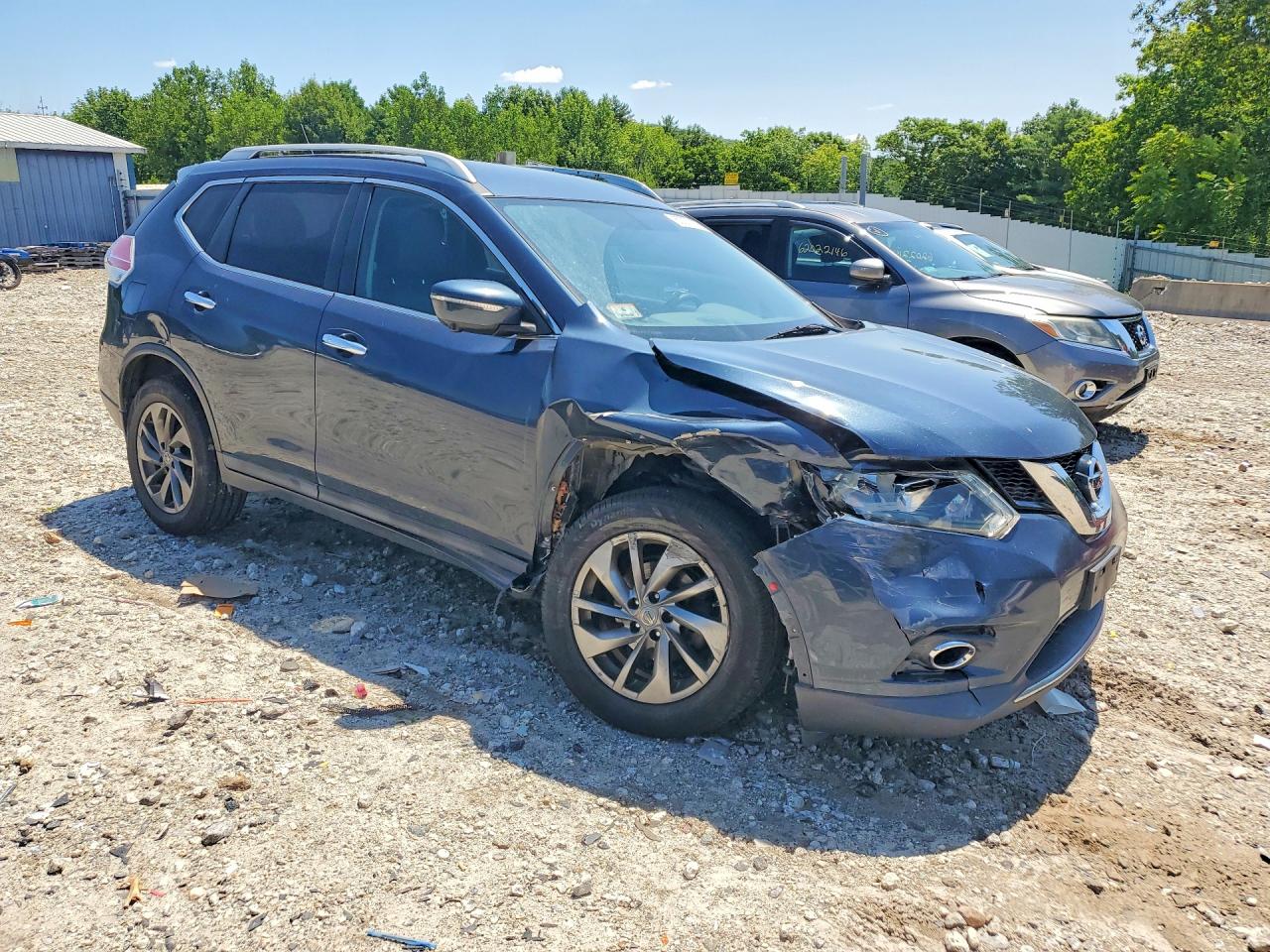 2015 Nissan Rogue Sl Синий vin: 5N1AT2MV0FC923305
