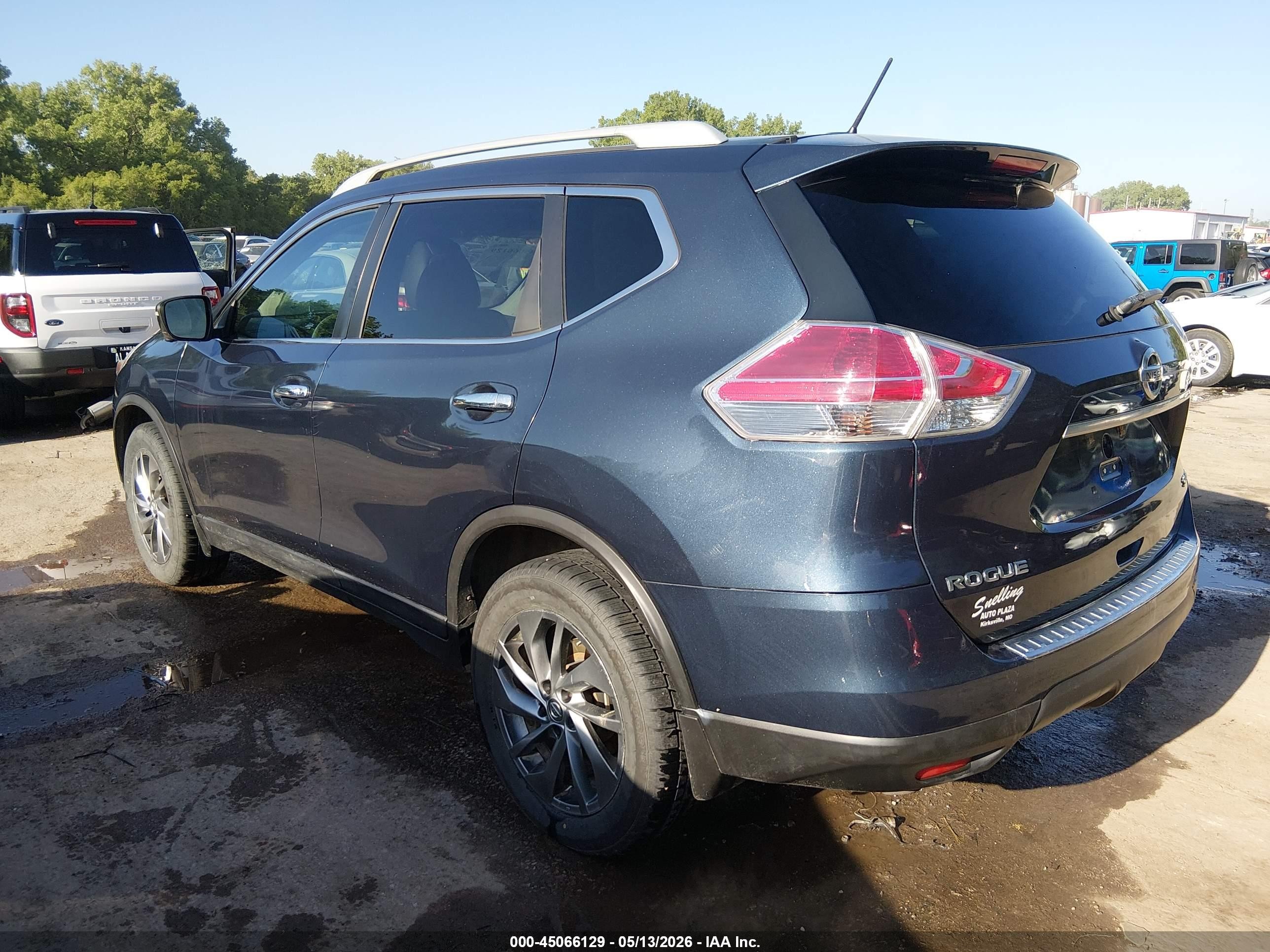 2015 Nissan Rogue Sl Gray vin: 5N1AT2MV0FC926284