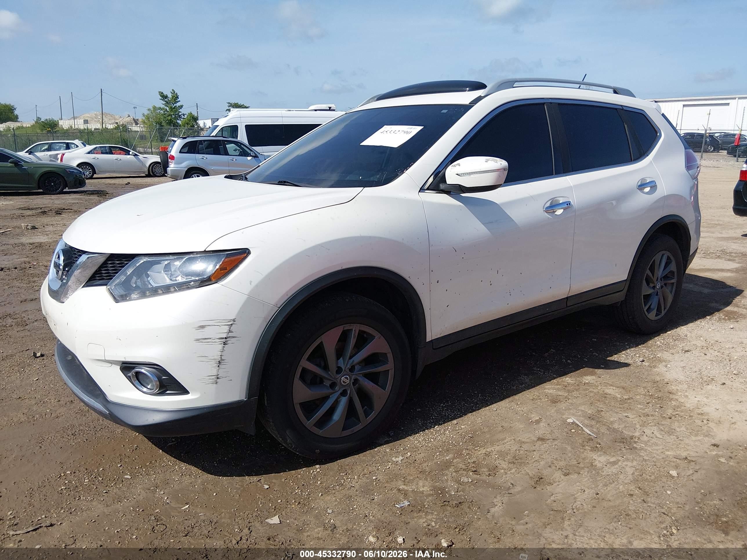2016 Nissan Rogue Sl White vin: 5N1AT2MV0GC798517