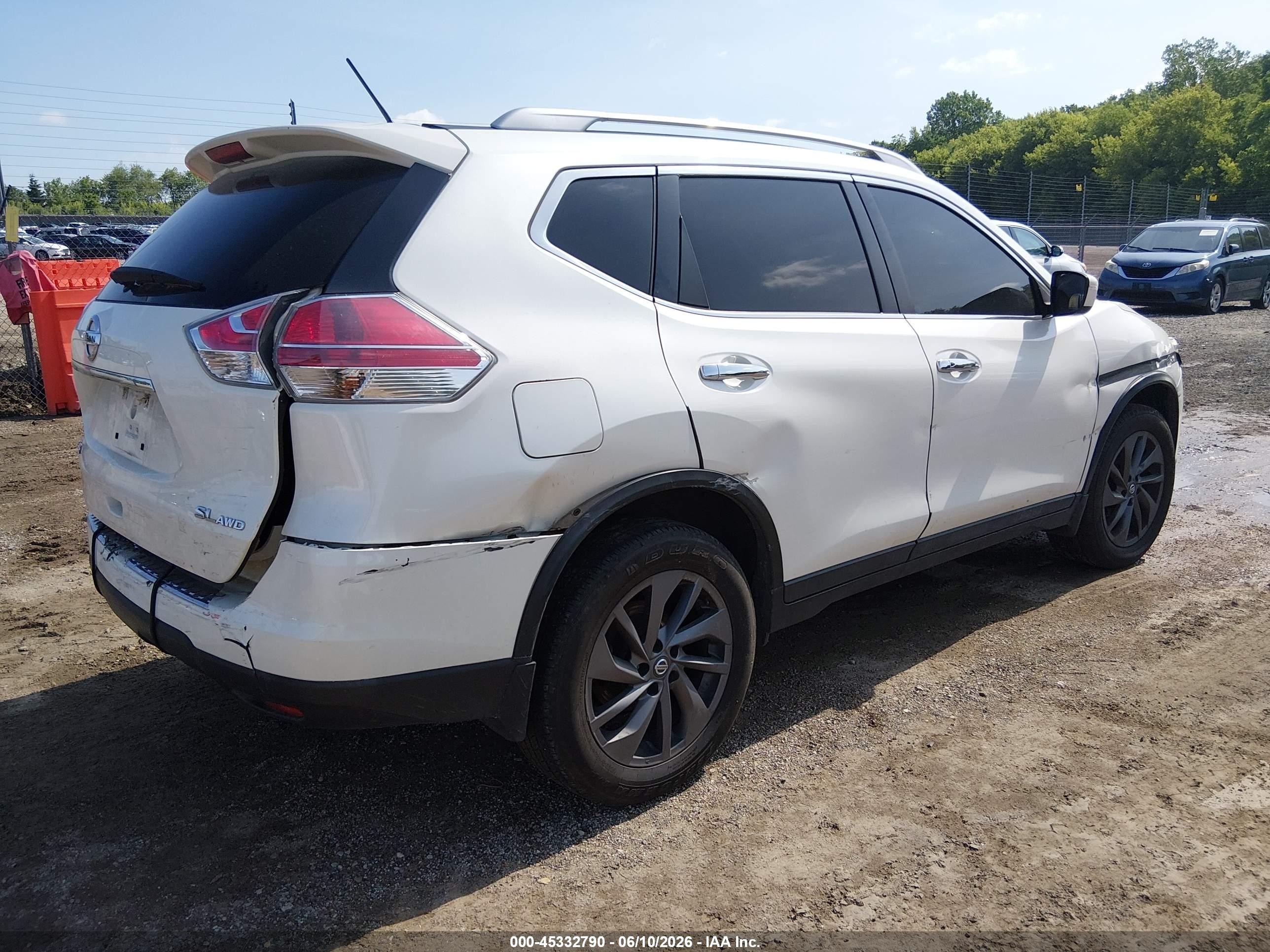 2016 Nissan Rogue Sl White vin: 5N1AT2MV0GC798517