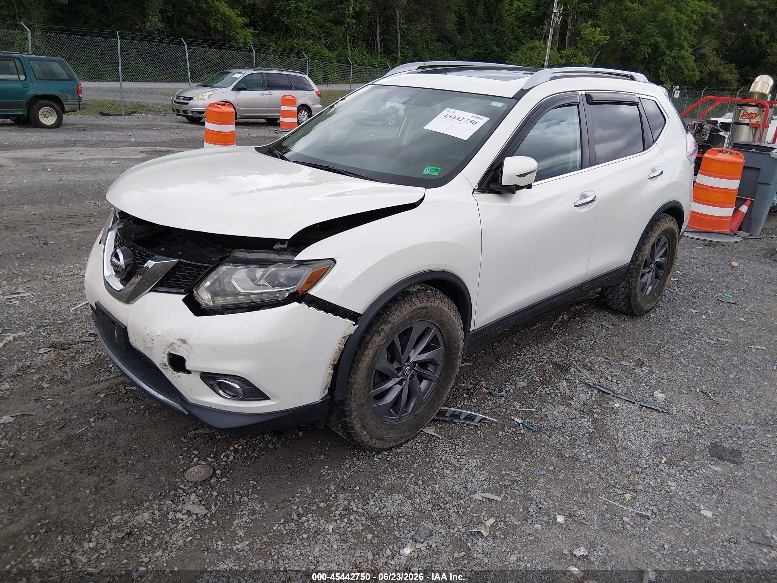 2016 Nissan Rogue Sl White vin: 5N1AT2MV0GC877850