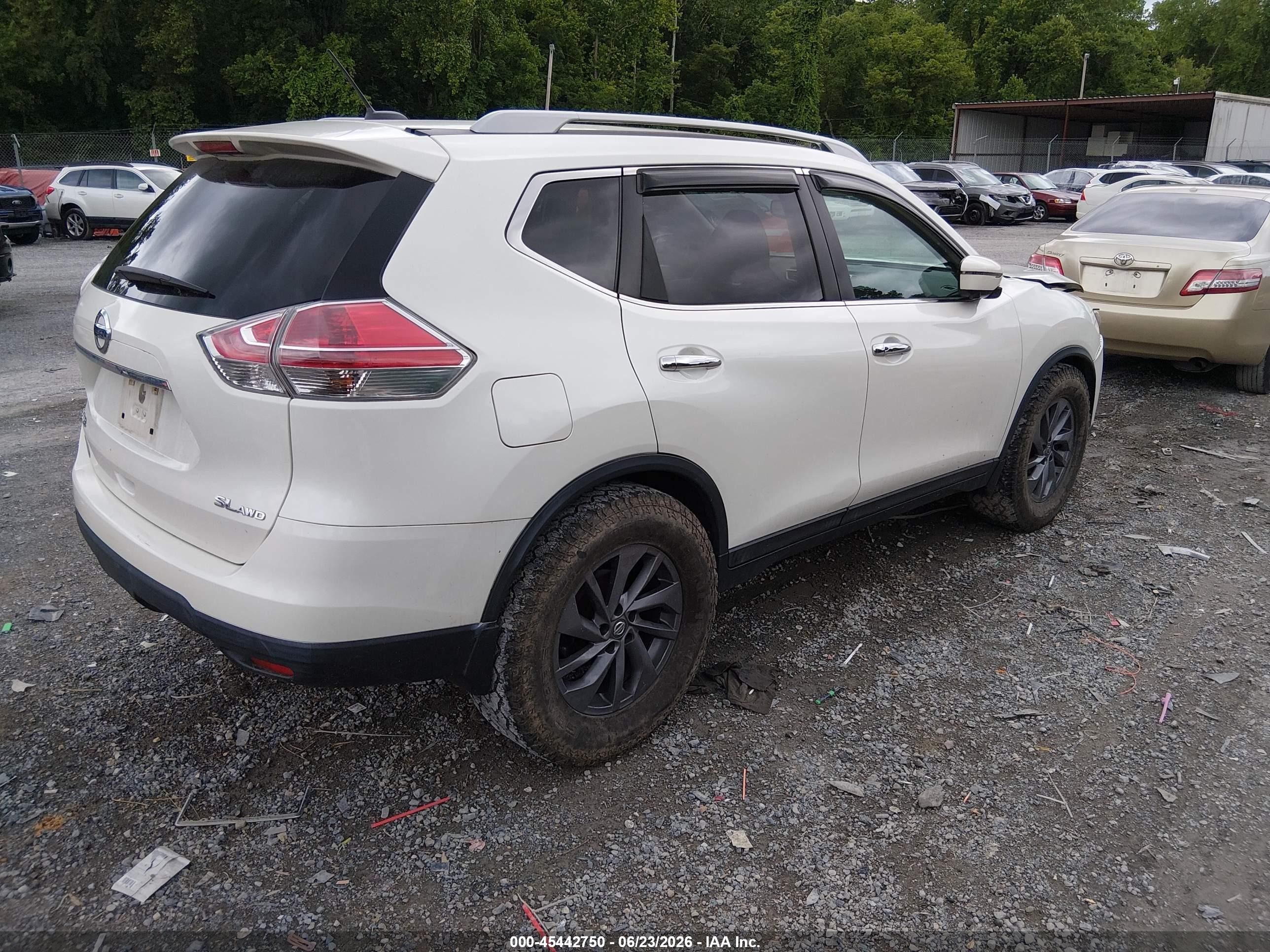2016 Nissan Rogue Sl White vin: 5N1AT2MV0GC877850