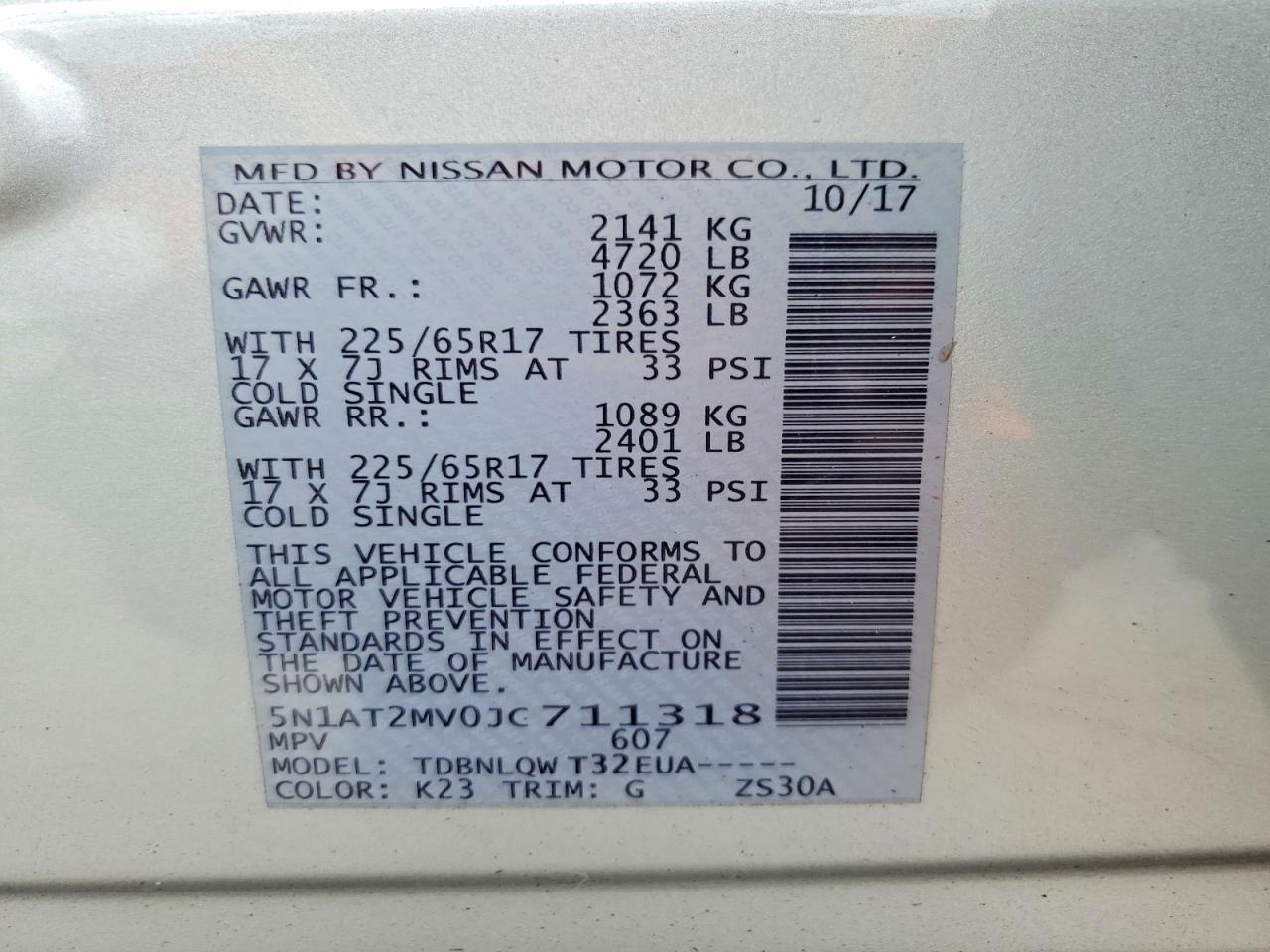 2018 Nissan Rogue Sv Silver vin: 5N1AT2MV0JC711318