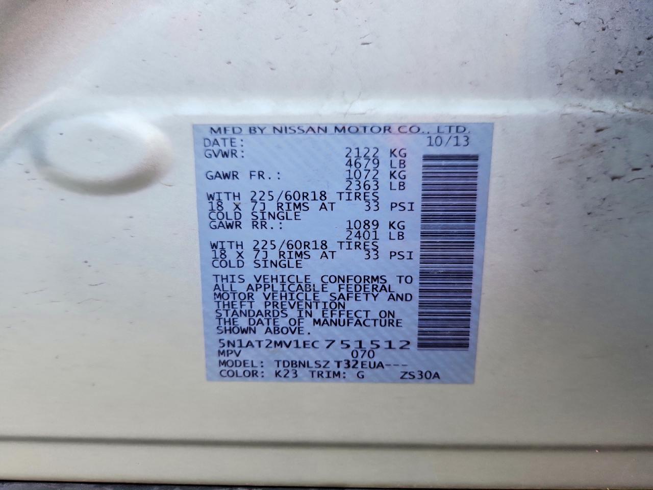 2014 Nissan Rogue Sl Серебряный vin: 5N1AT2MV1EC751512