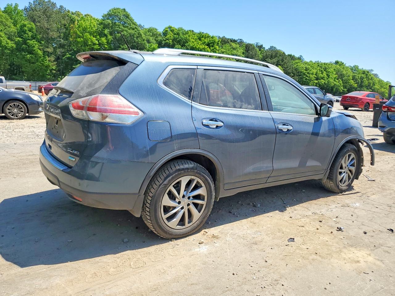 2014 Nissan Rogue Sl Blue vin: 5N1AT2MV1EC779293