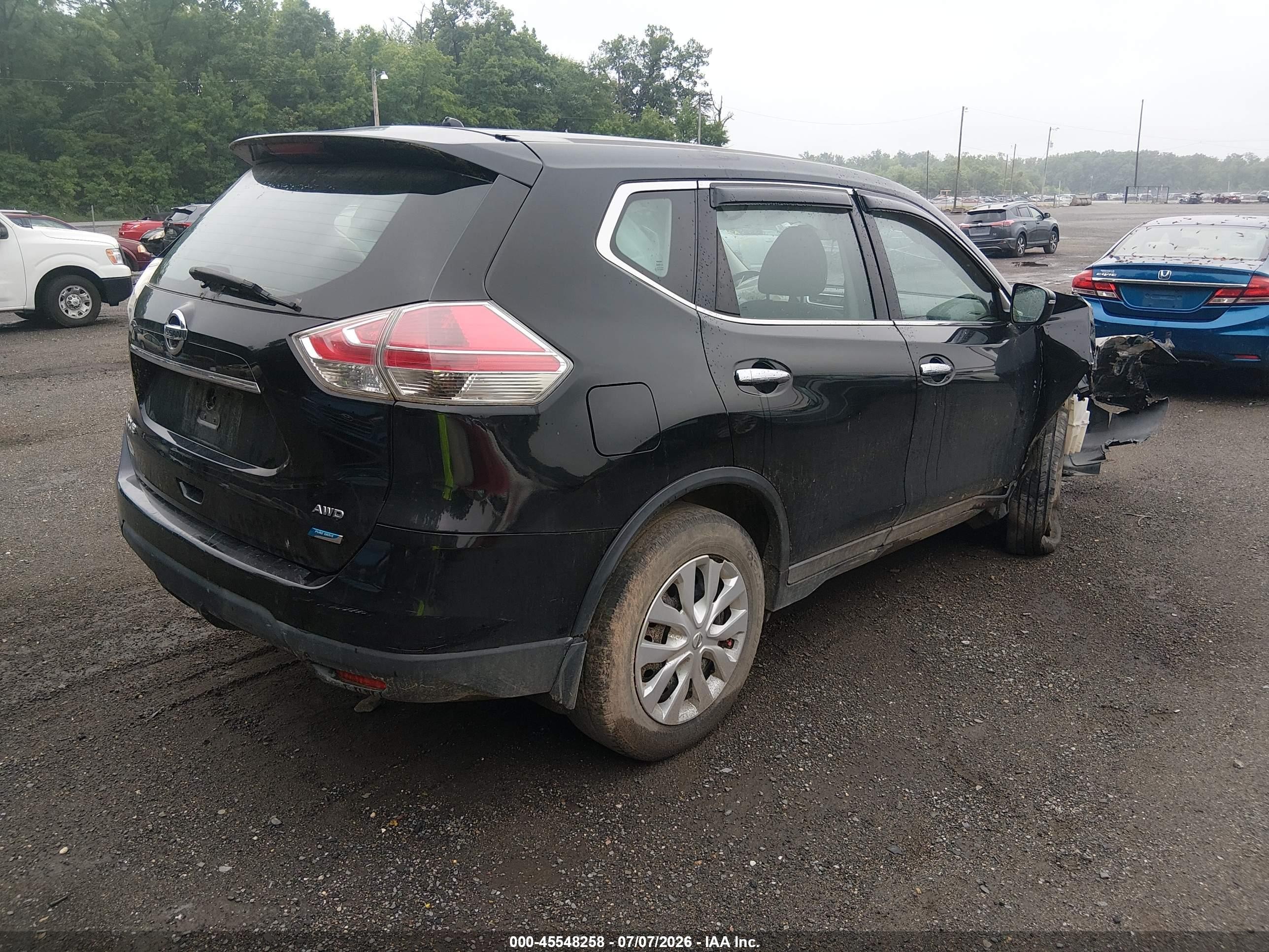 2014 Nissan Rogue S Black vin: 5N1AT2MV1EC783229